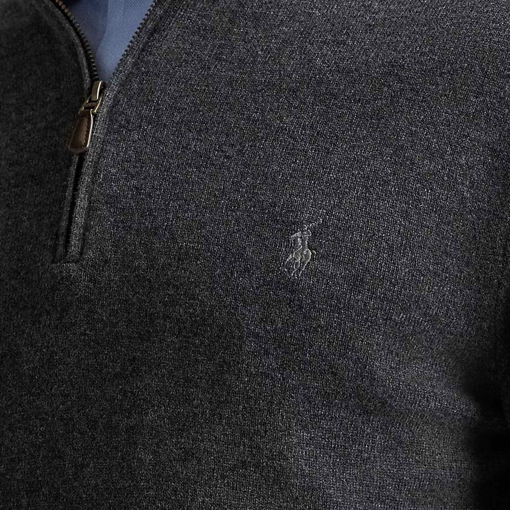 Polo Ralph Lauren Wool Quarter-Zip Jumper - Charcoal