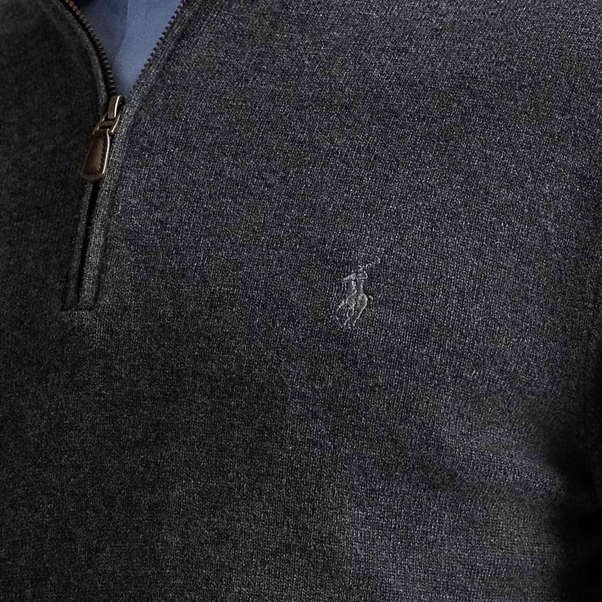 Polo Ralph Lauren Wool Quarter-Zip Jumper - Charcoal