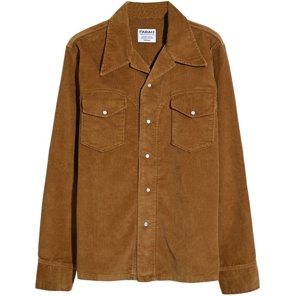 Farah Archive Montwood Archive Corduroy Shirt - Tobacco