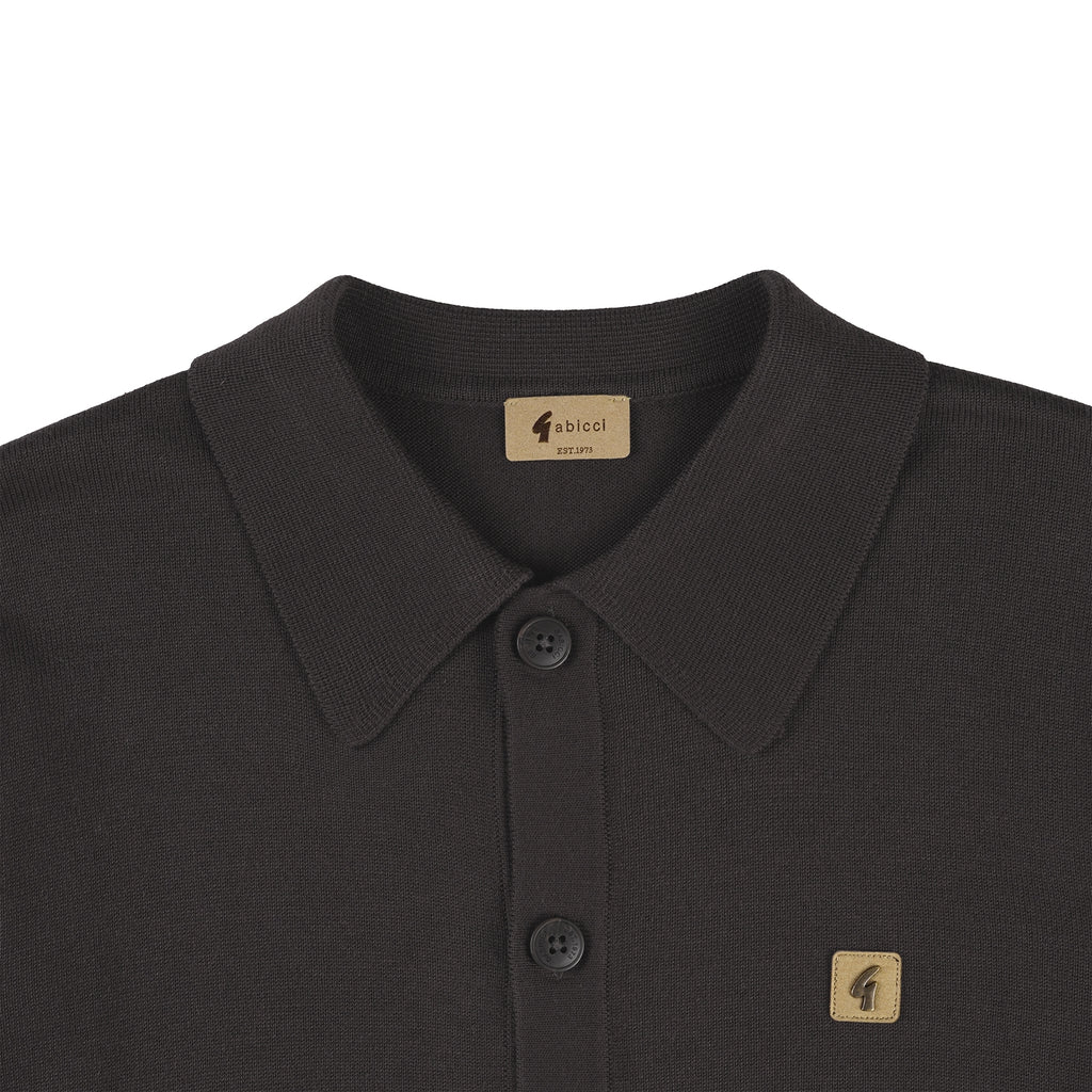 Gabicci Vintage Azima Button Through Polo Shirt - Clove