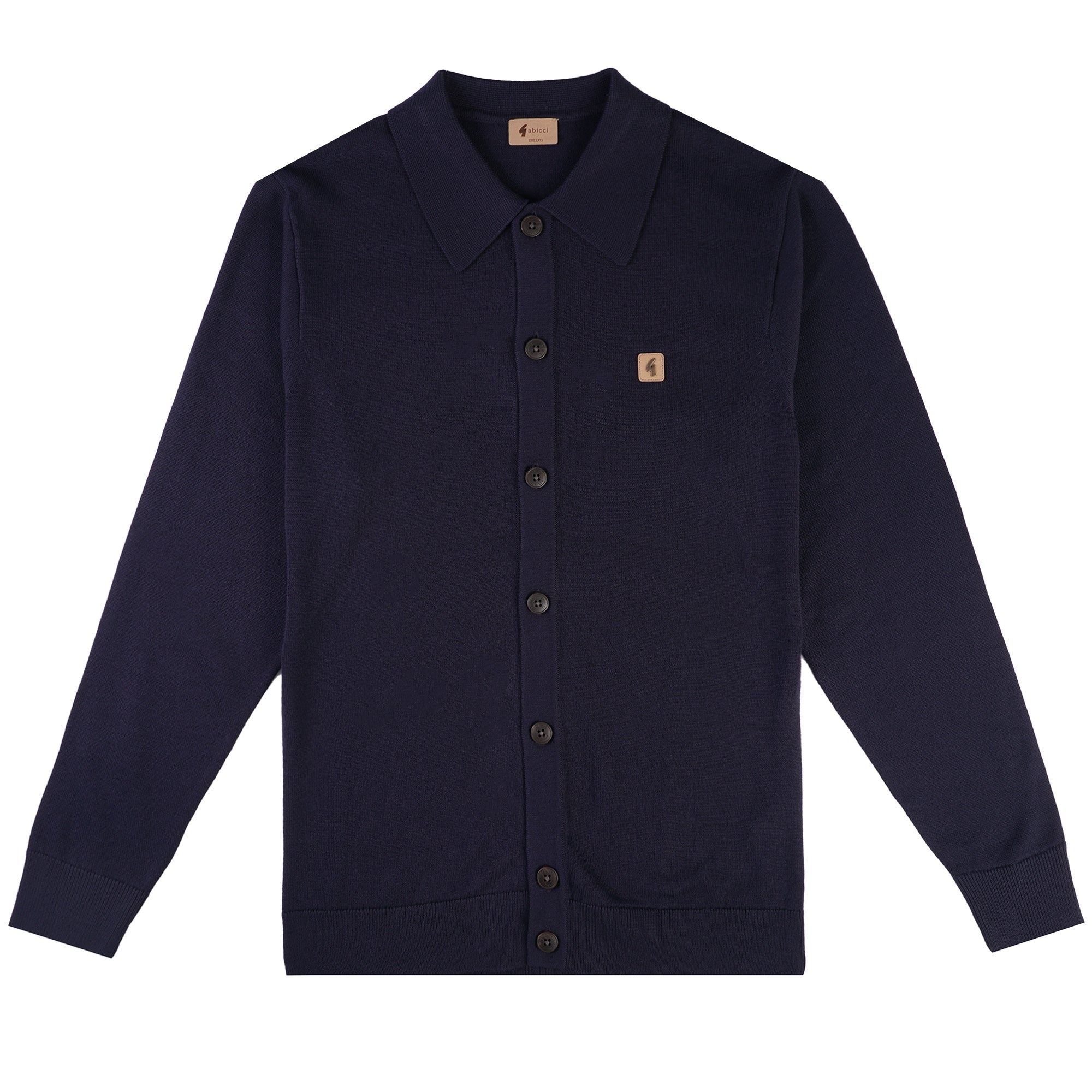 Gabicci Vintage Azima Button Through Polo Shirt - Navy