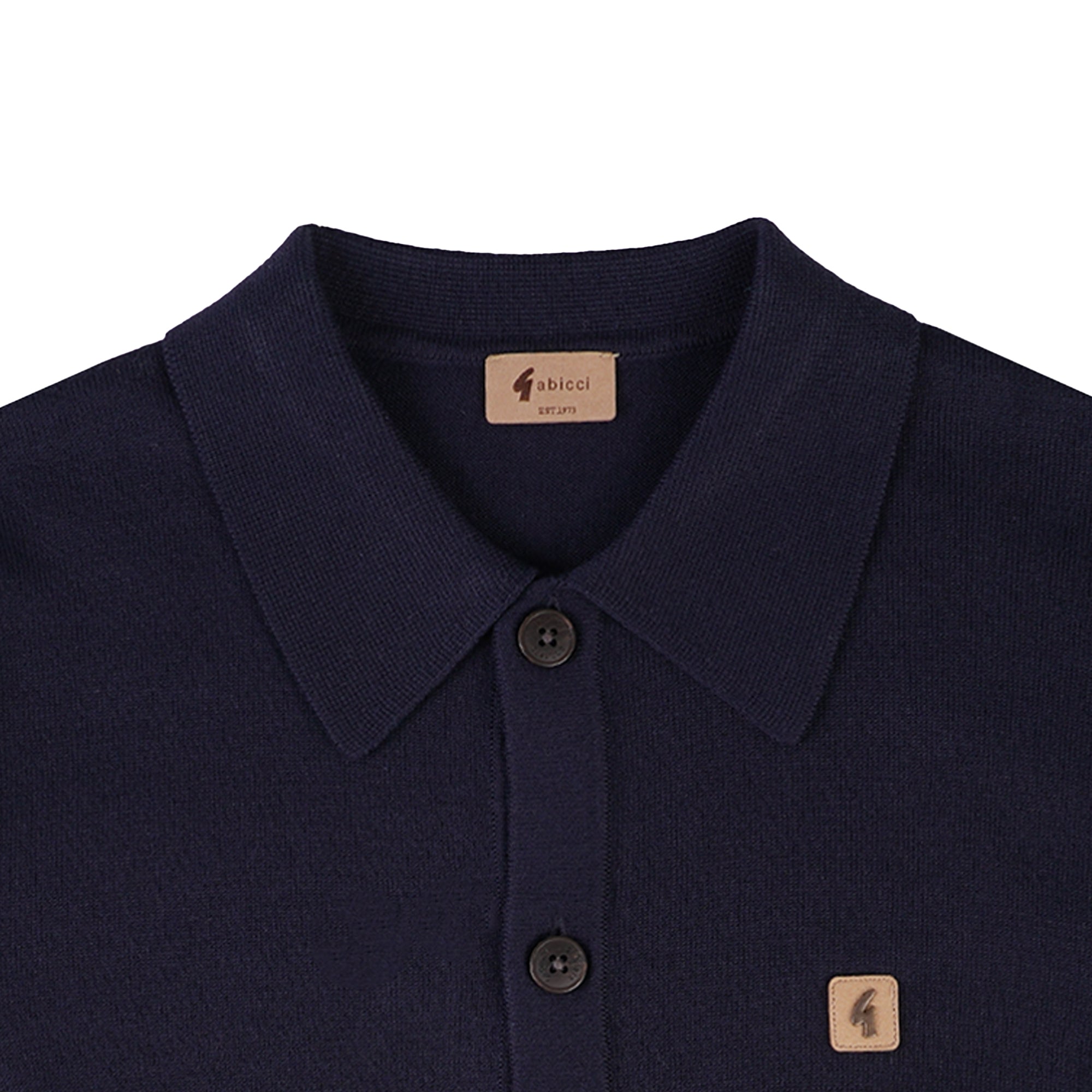 Gabicci Vintage Azima Button Through Polo Shirt - Navy