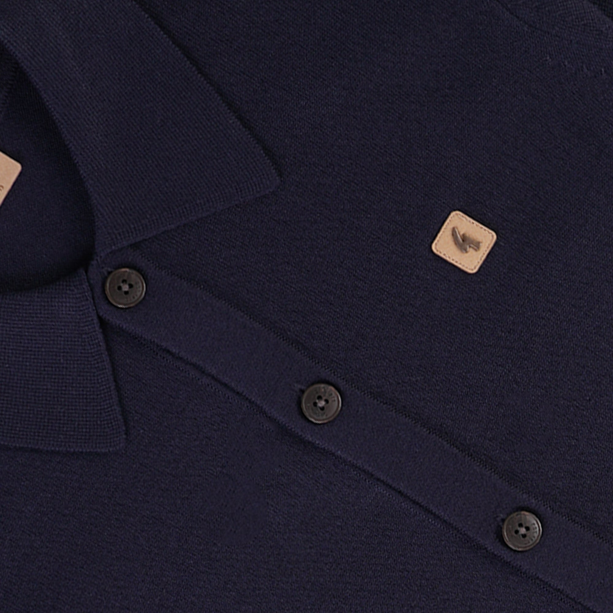 Gabicci Vintage Azima Button Through Polo Shirt - Navy