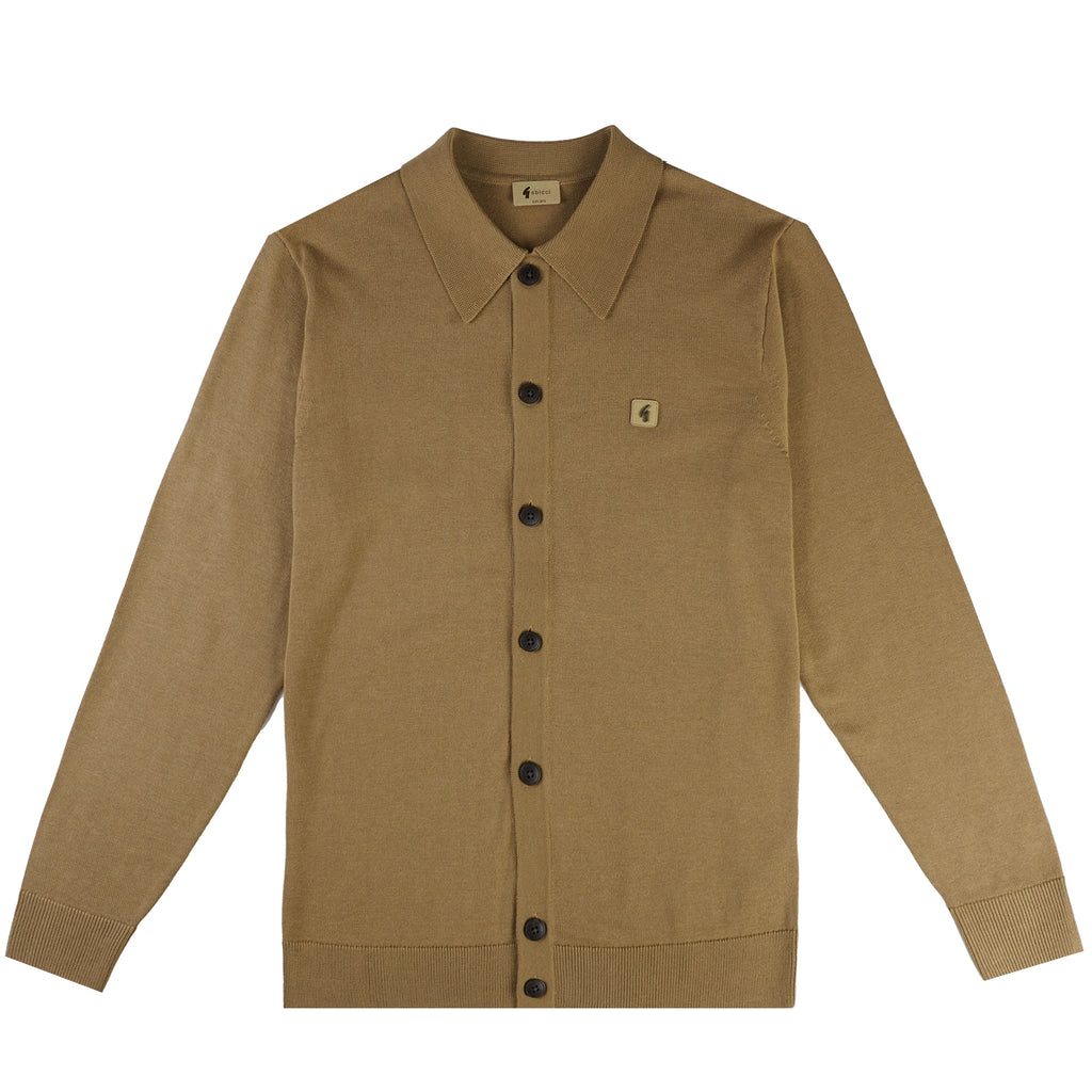 Gabicci Vintage Azima Button Through Polo Shirt - Nutmeg