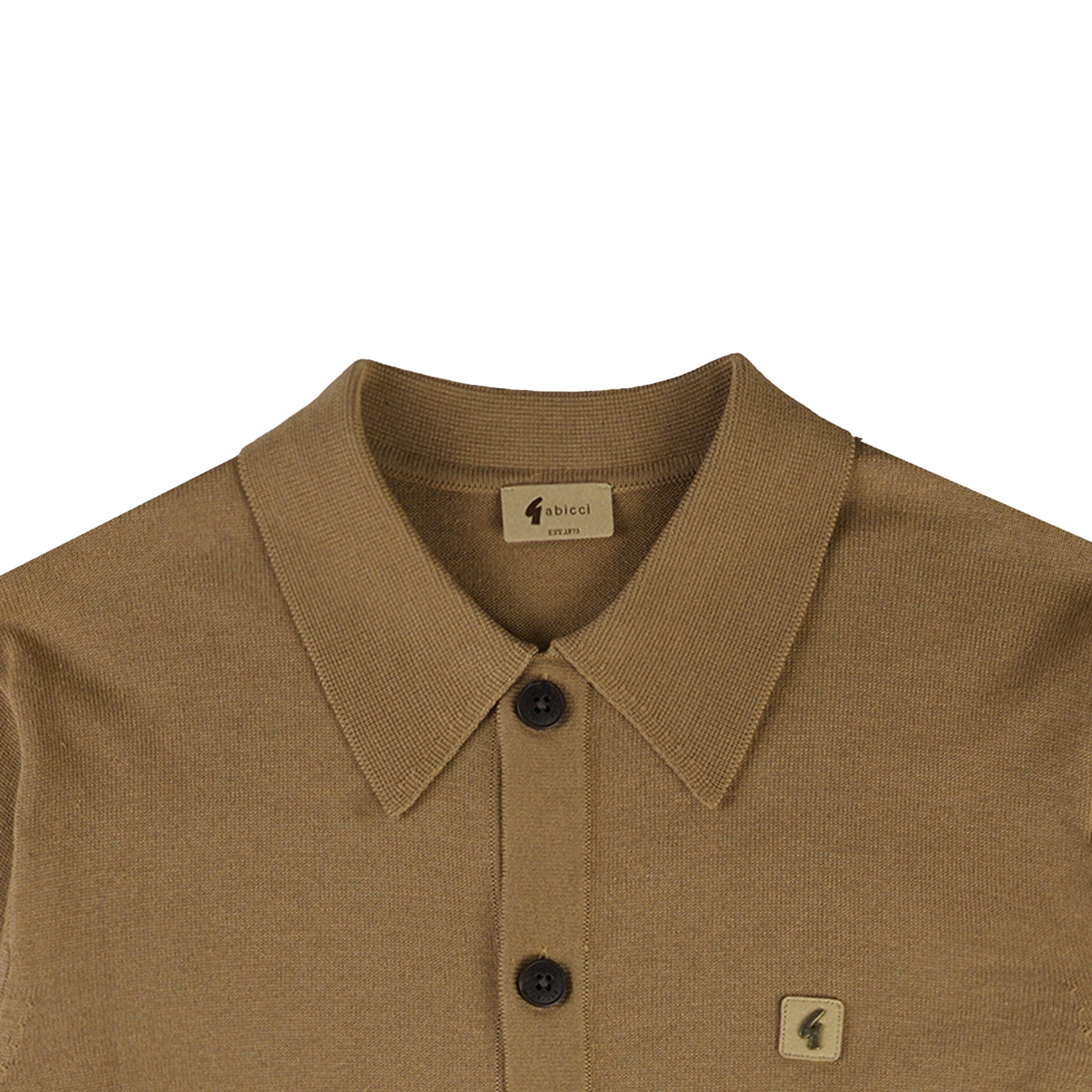 Gabicci Vintage Azima Button Through Polo Shirt - Nutmeg