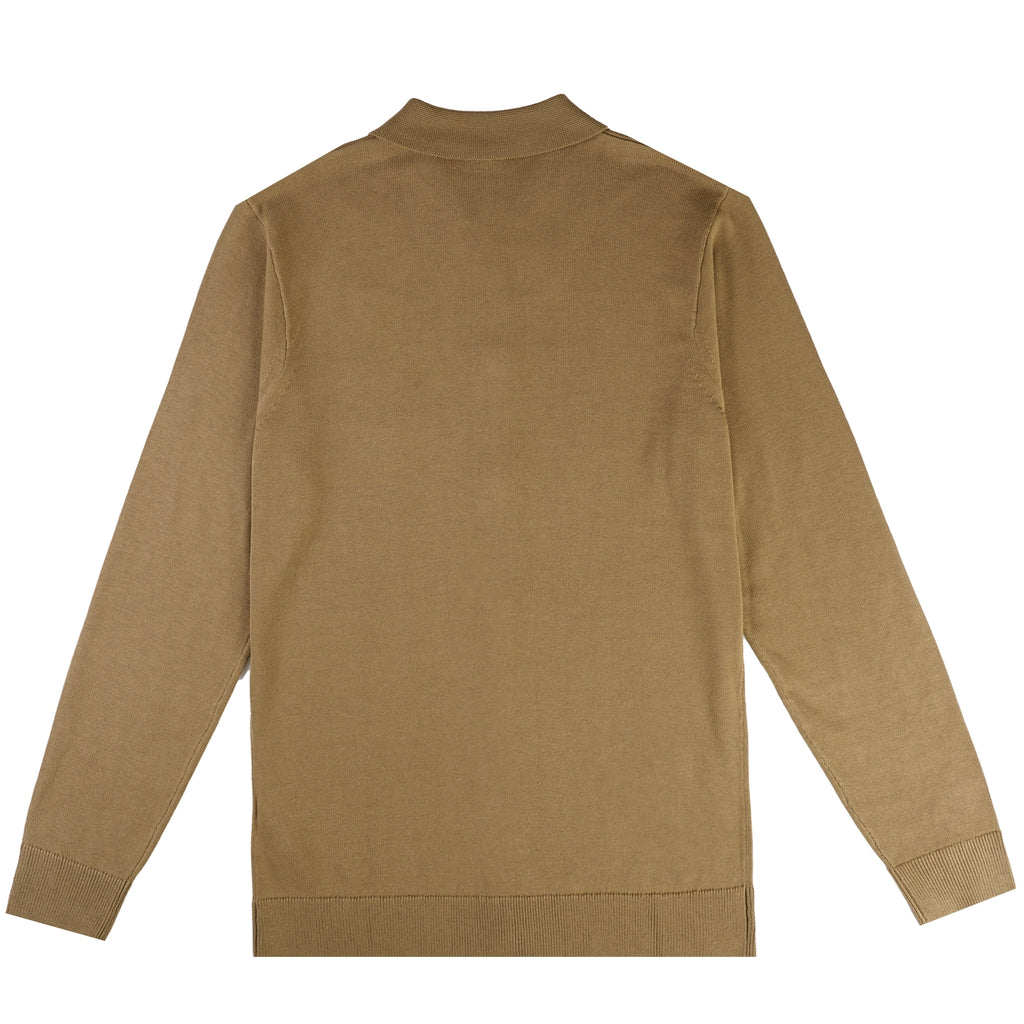 Gabicci Vintage Azima Button Through Polo Shirt - Nutmeg