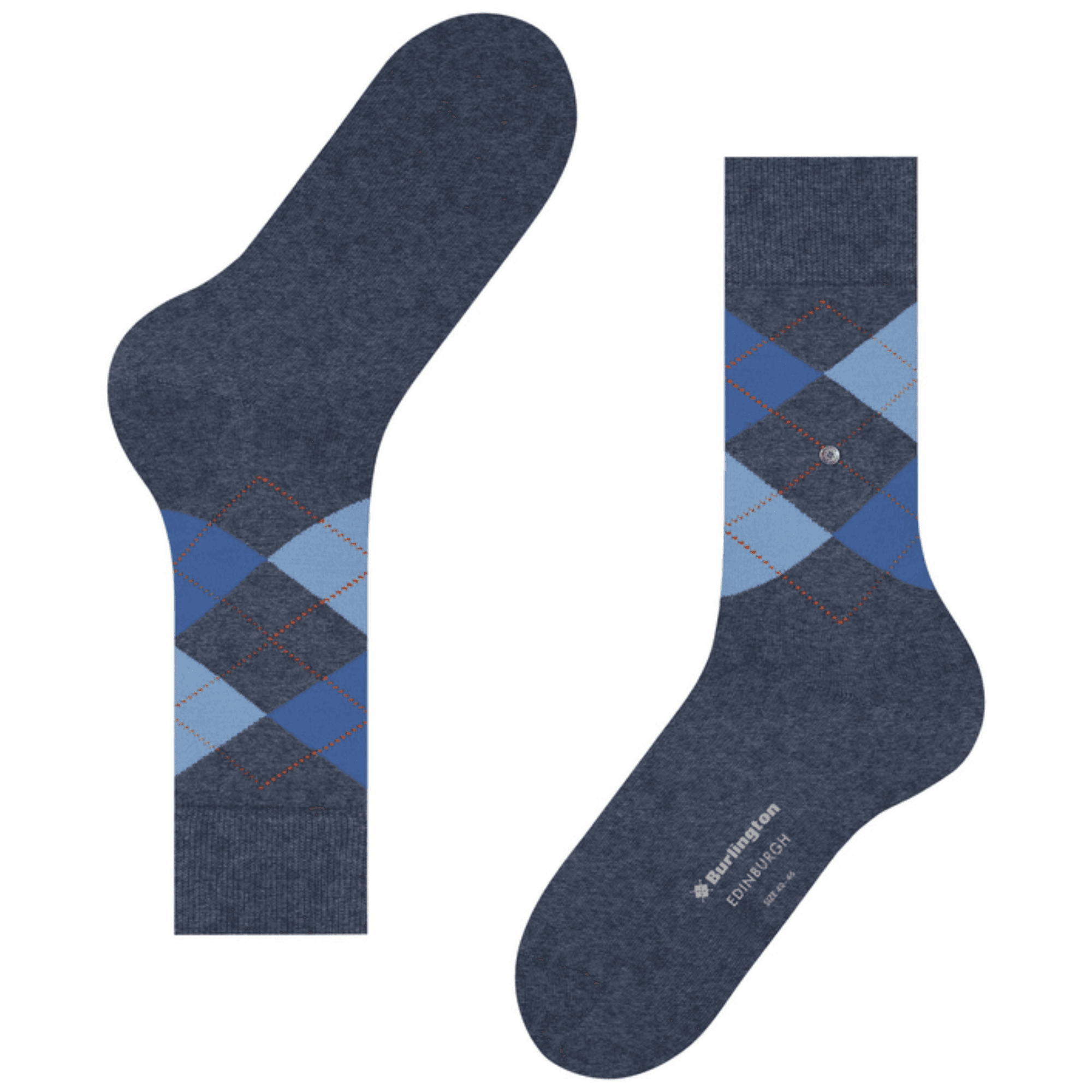 Burlington Socks Edinburgh Socks - Dark Grey/Blue