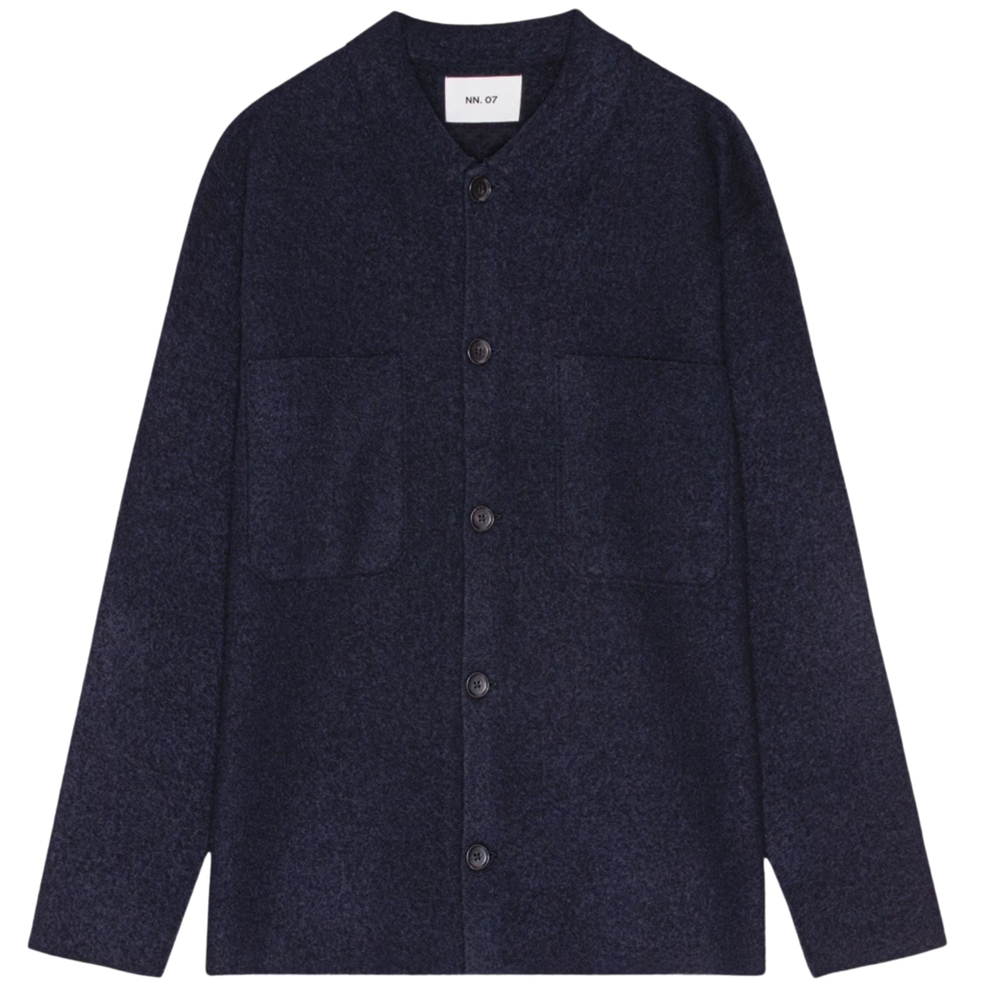 NN07 Jonas Boiled Wool Overshirt - Navy Blue