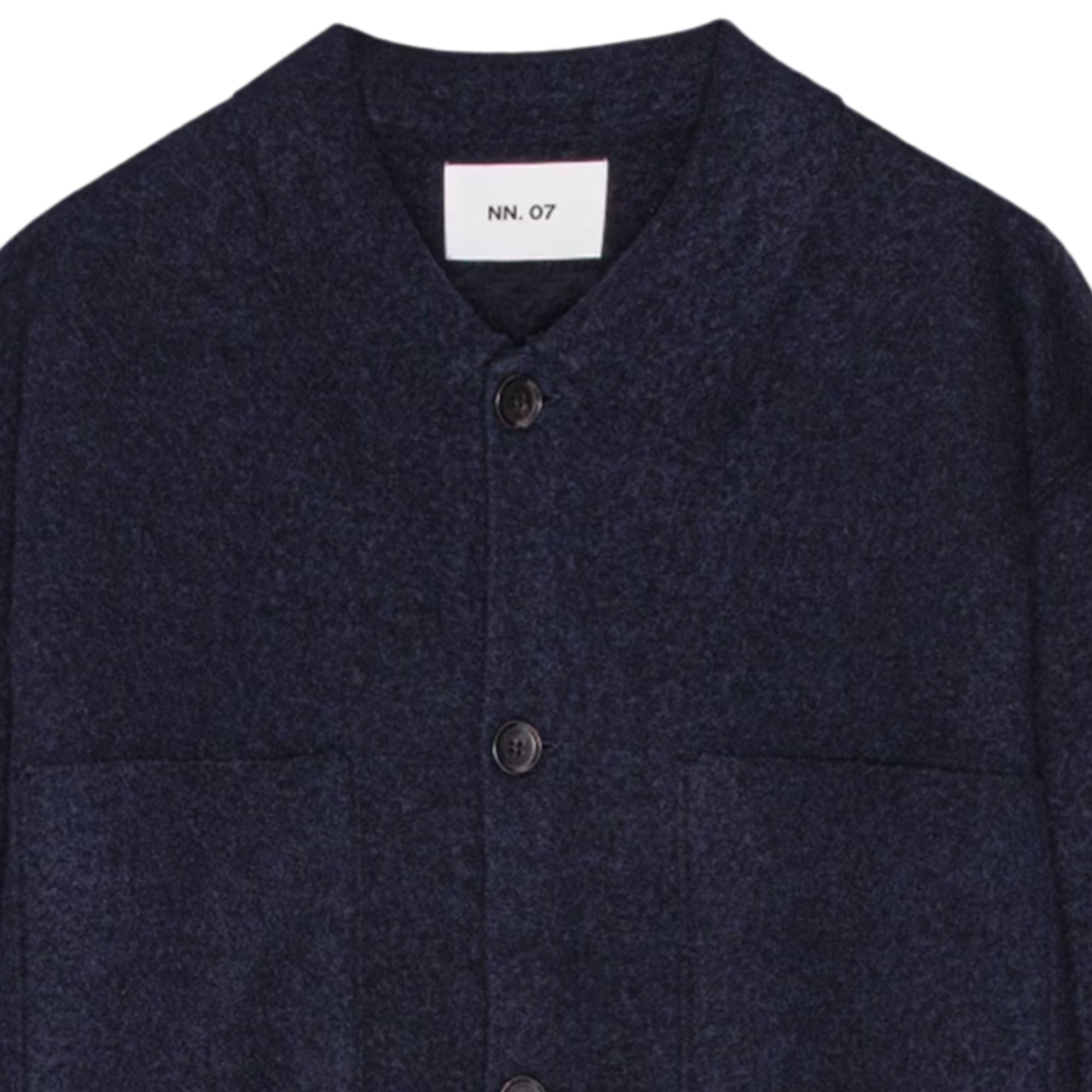 NN07 Jonas Boiled Wool Overshirt - Navy Blue