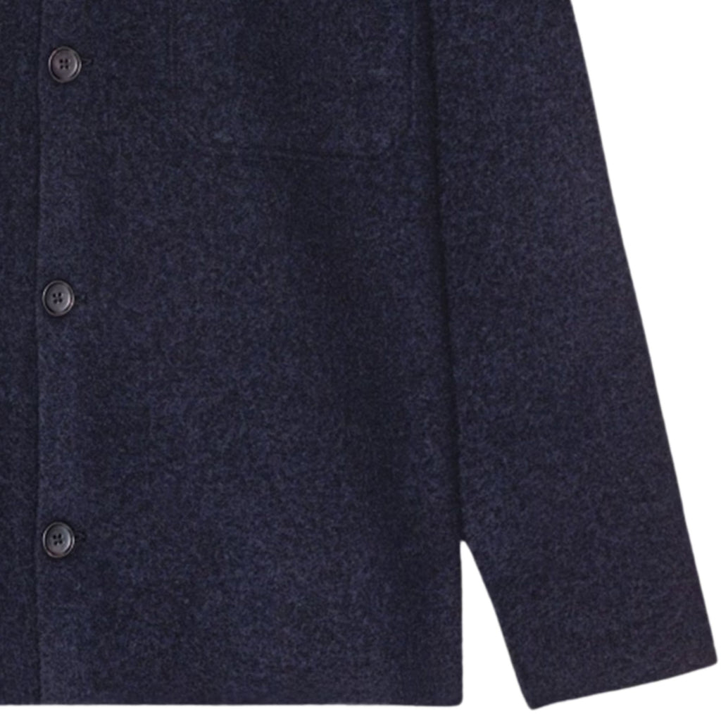NN07 Jonas Boiled Wool Overshirt - Navy Blue