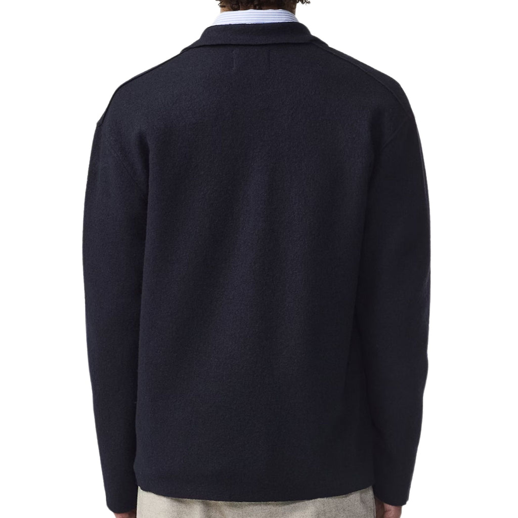 NN07 Jonas Boiled Wool Overshirt - Navy Blue