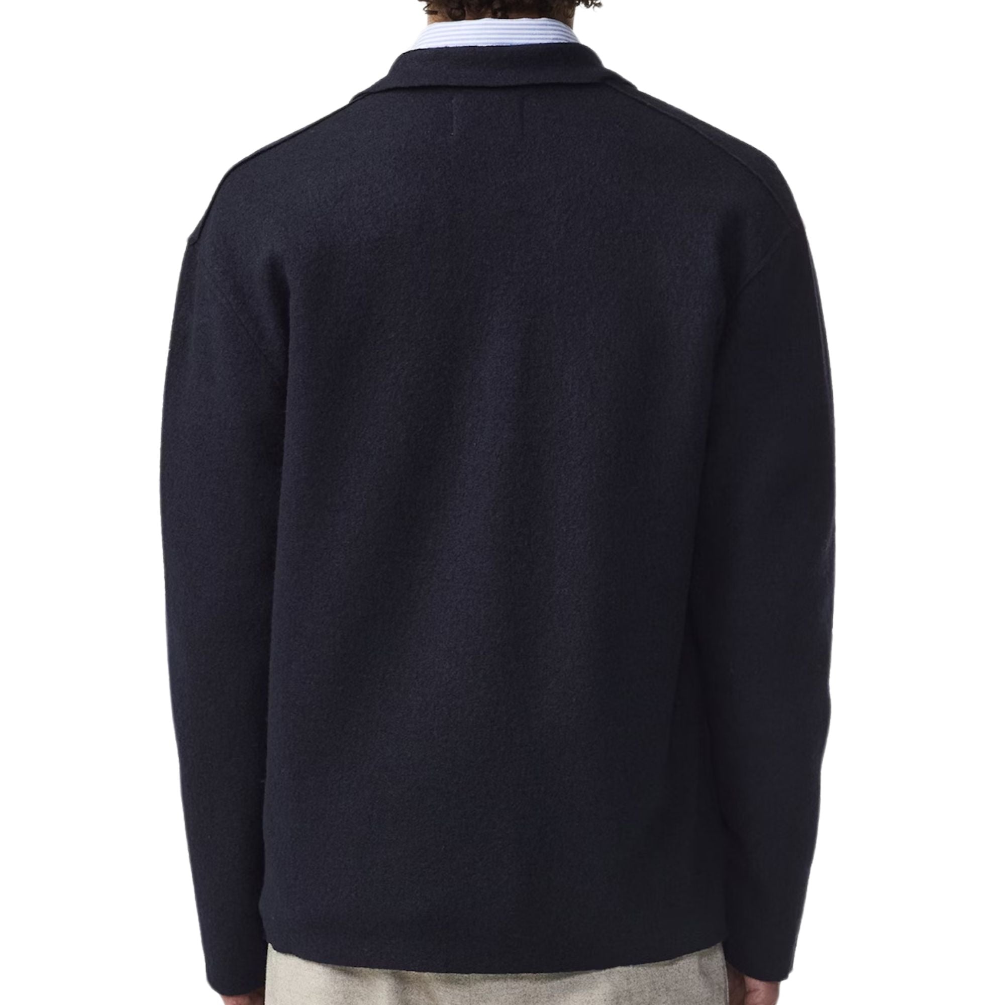 NN07 Jonas Boiled Wool Overshirt - Navy Blue