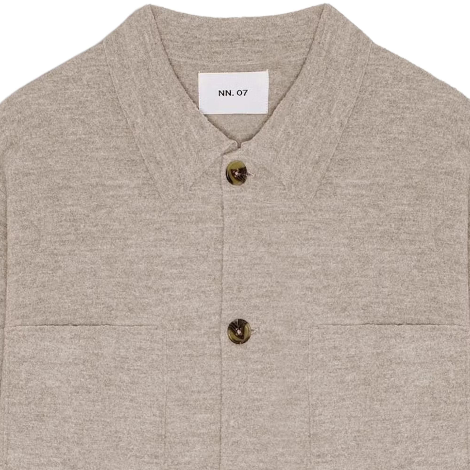 NN07 Jonas Boiled Wool Overshirt - Khaki Beige