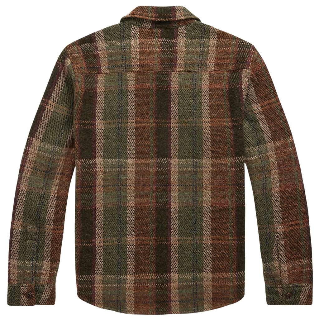 RRL by Ralph Lauren Plaid Wool-Cashmere Workshirt Jumper - Olive Multi