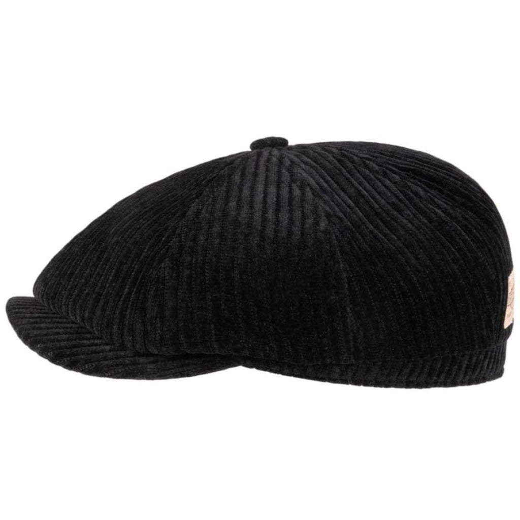 Stetson Hats Hatteras Corduroy Jersey Flat Cap - Black