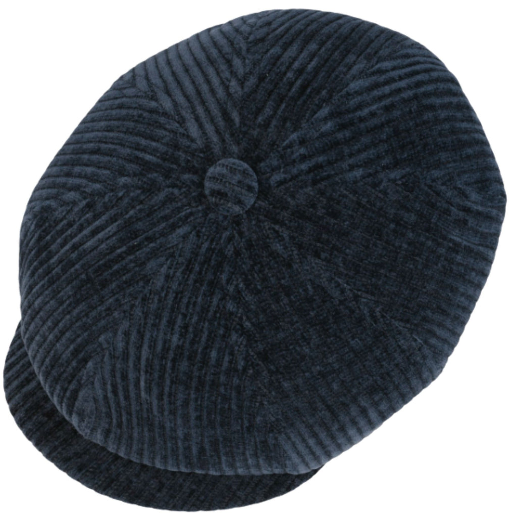 Stetson Hats Hatteras Corduroy Jersey Flat Cap - Blue