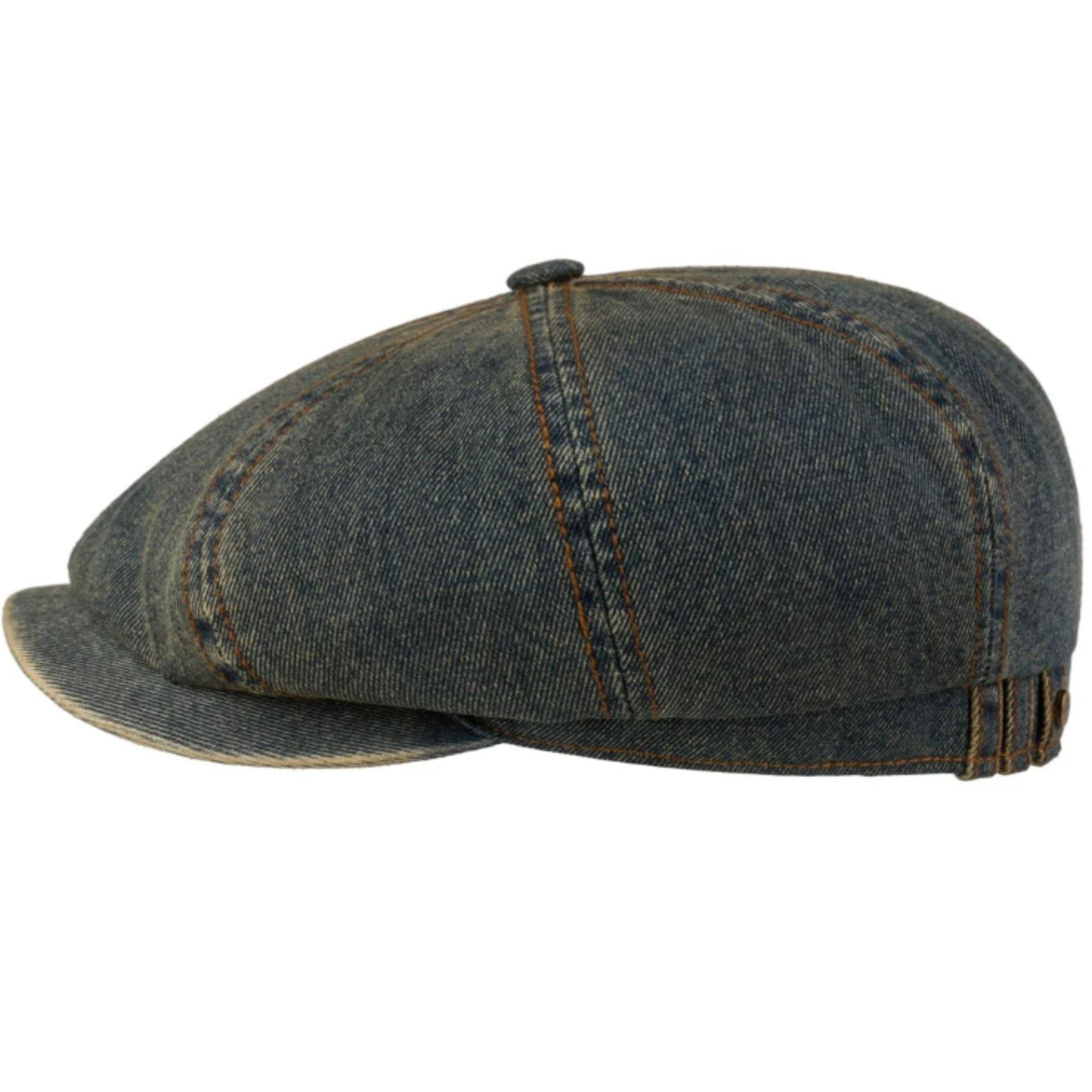 Stetson Hats Hatteras Washed Denim Bakerboy Cap - Denim