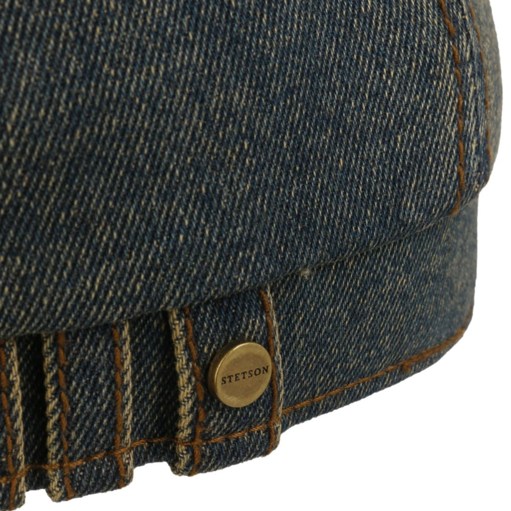 Stetson Hats Hatteras Washed Denim Bakerboy Cap - Denim
