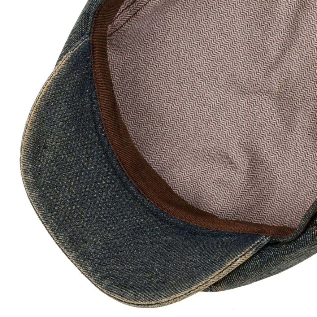 Stetson Hats Hatteras Washed Denim Bakerboy Cap - Denim