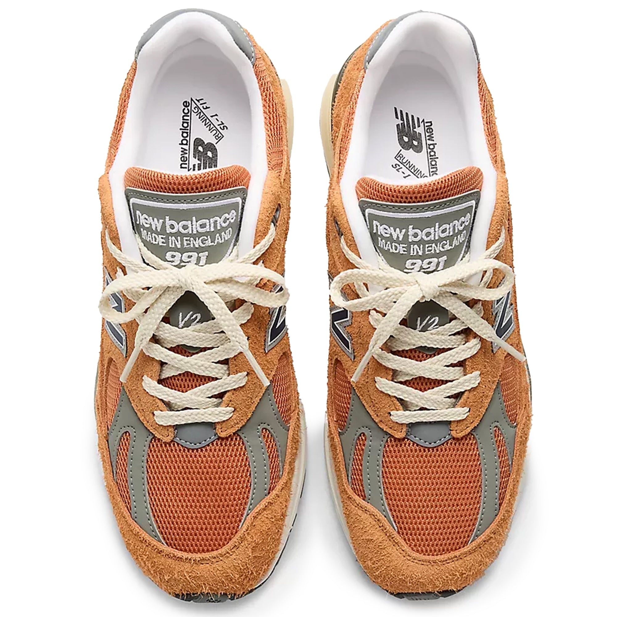 New Balance Made In UK 991v2 Grounded Pastels Shoes - Orange Brown