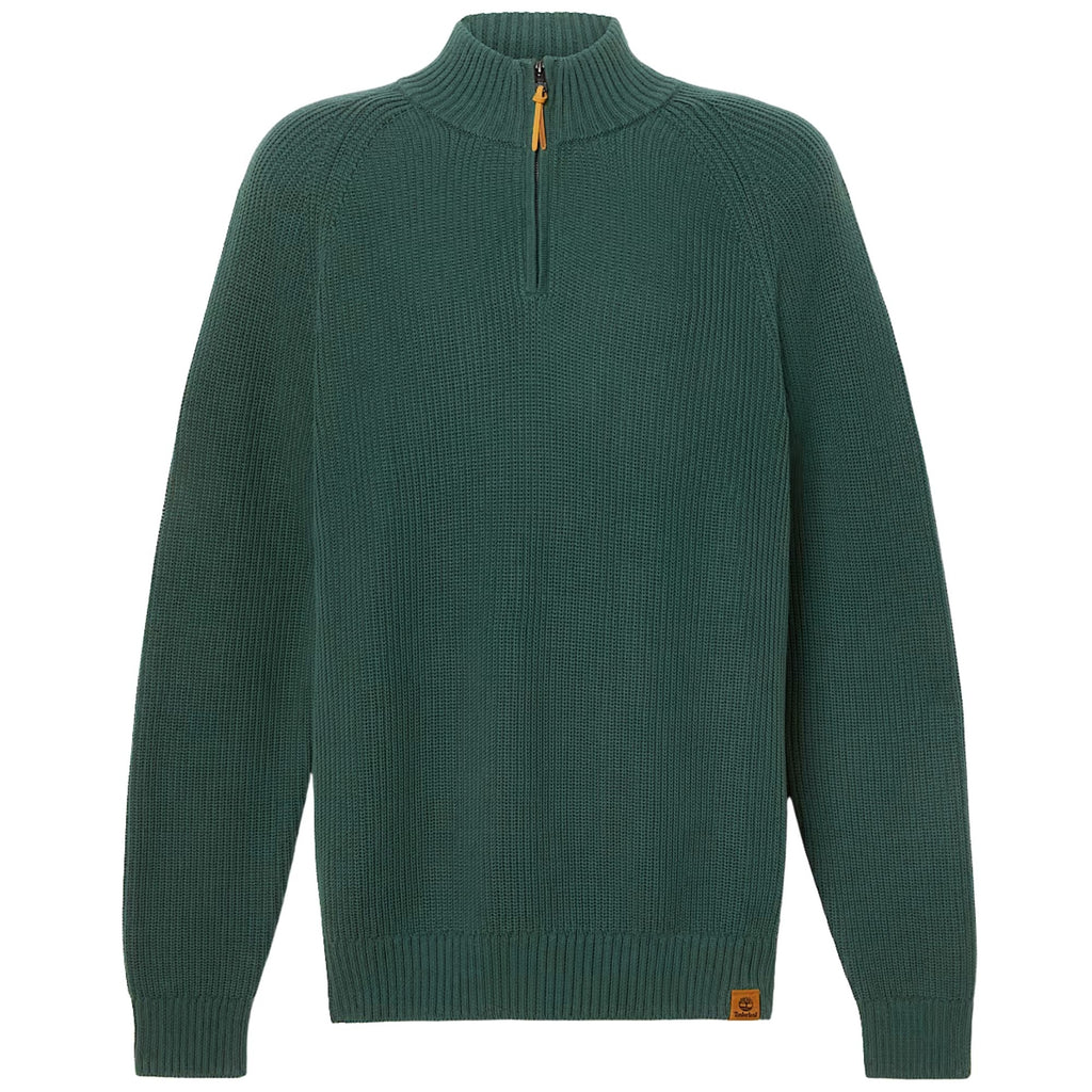 Timberland Williams River Textured Quarter-Zip Jumper for Men - Dark Green