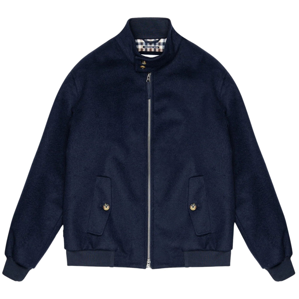Aquascutum Wool Harrington Jacket - Navy
