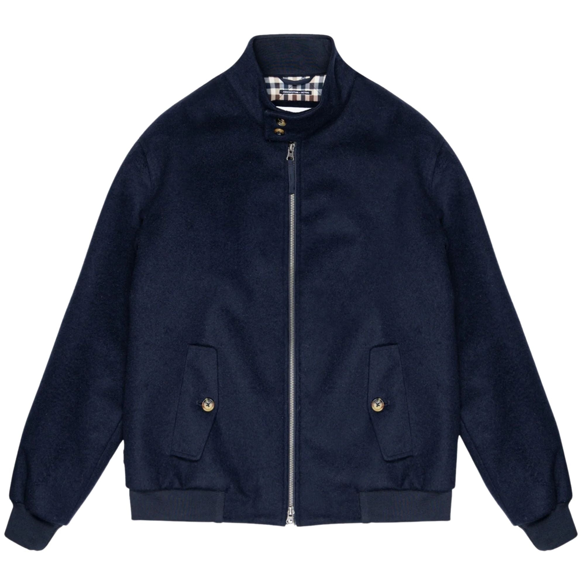 Aquascutum Wool Harrington Jacket - Navy
