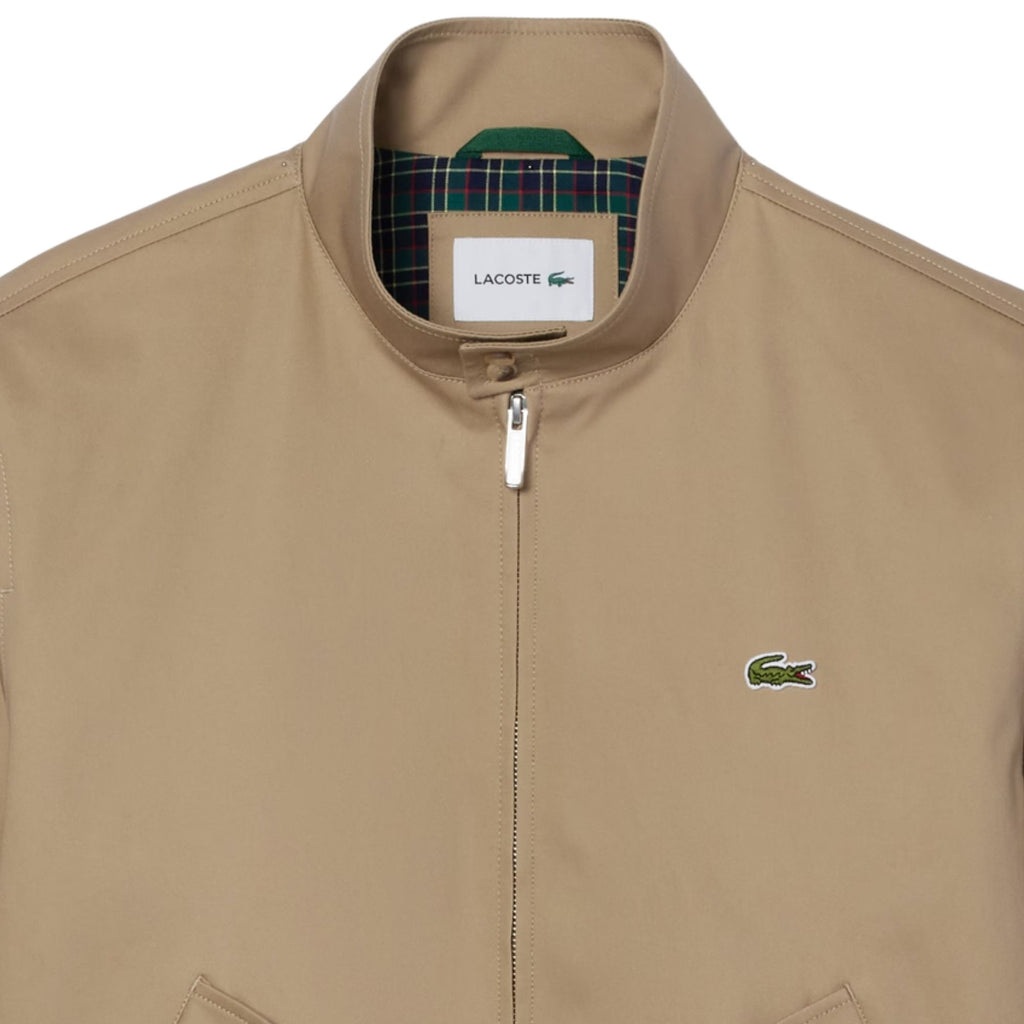 Lacoste Water-Repellent Twill Harrington Jacket - Beige