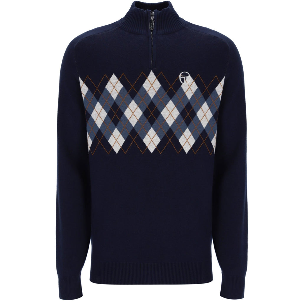 Sergio Tacchini Sangro 1/4 Zip Knitted Jumper - Maritime Blue