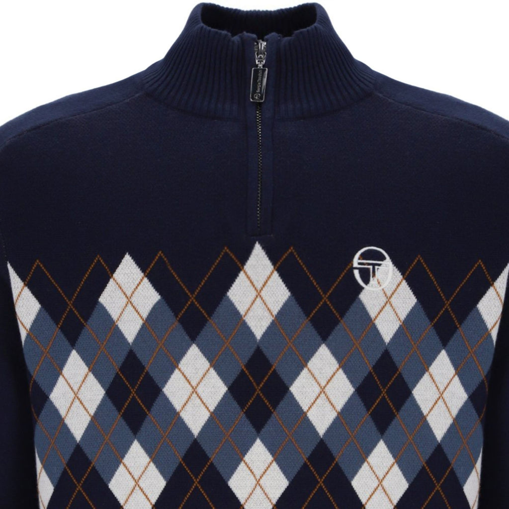 Sergio Tacchini Sangro 1/4 Zip Knitted Jumper - Maritime Blue