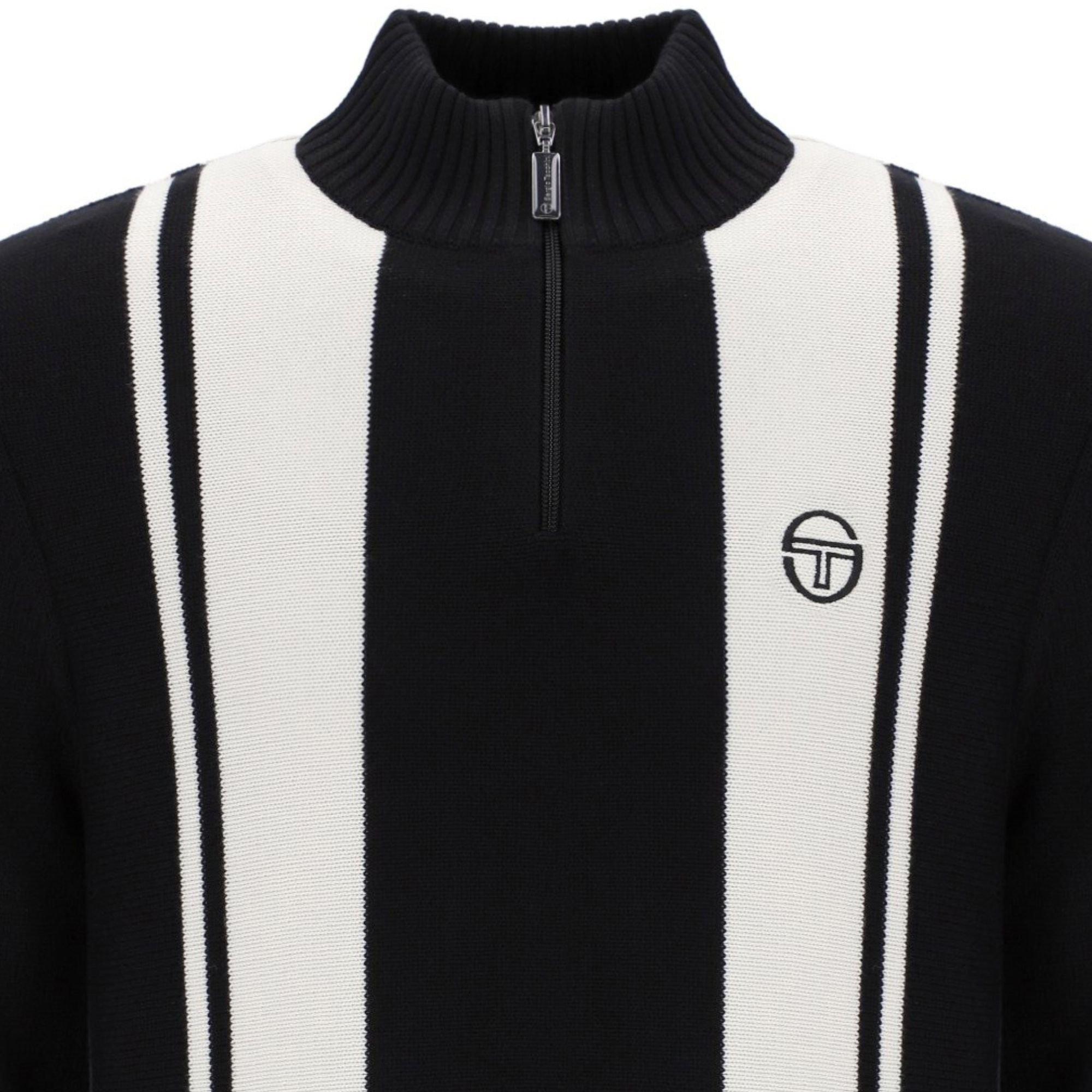 Sergio Tacchini Youngline 1/4 Zip Knitted Jumper - Black
