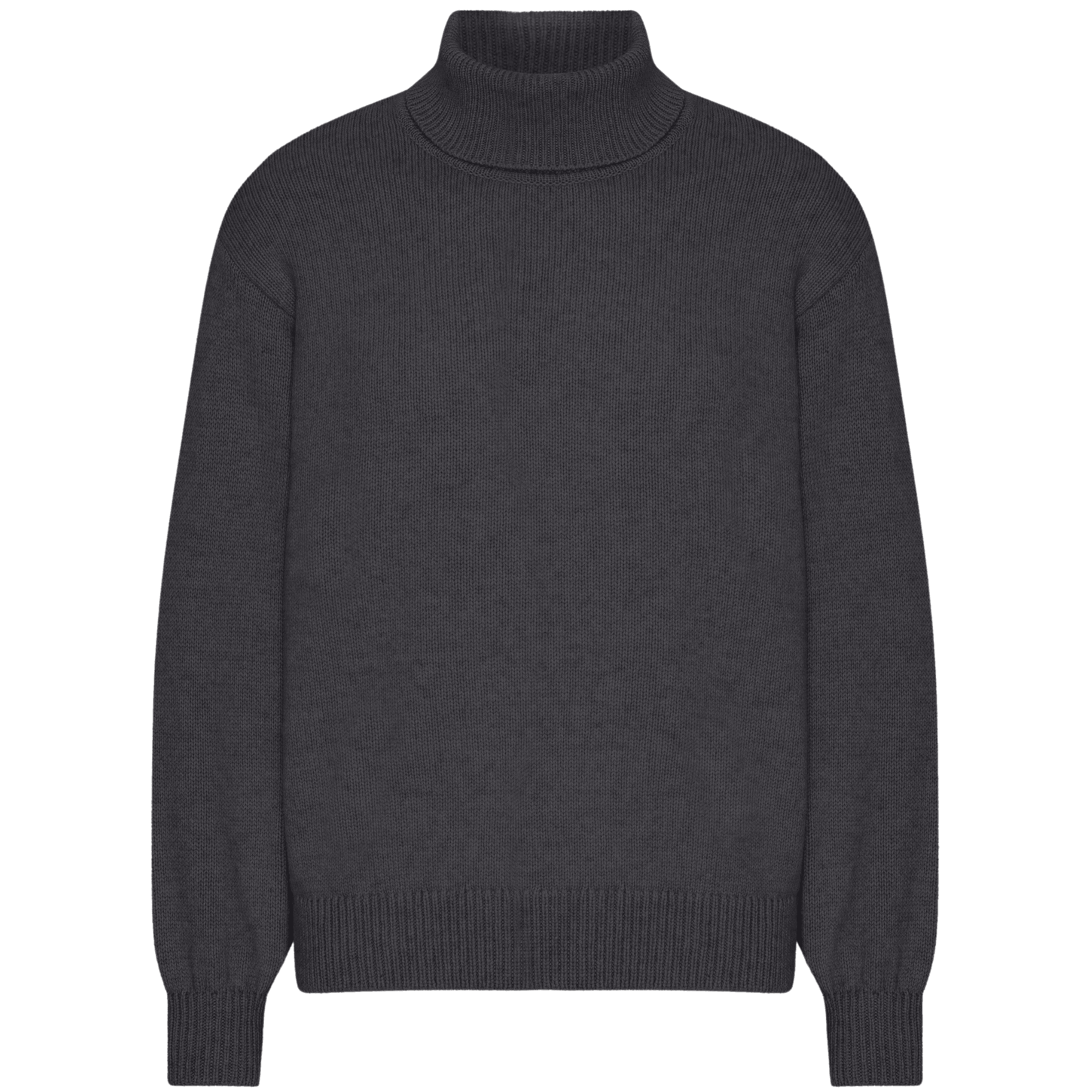 Merino Wool Turtleneck - Lava Grey