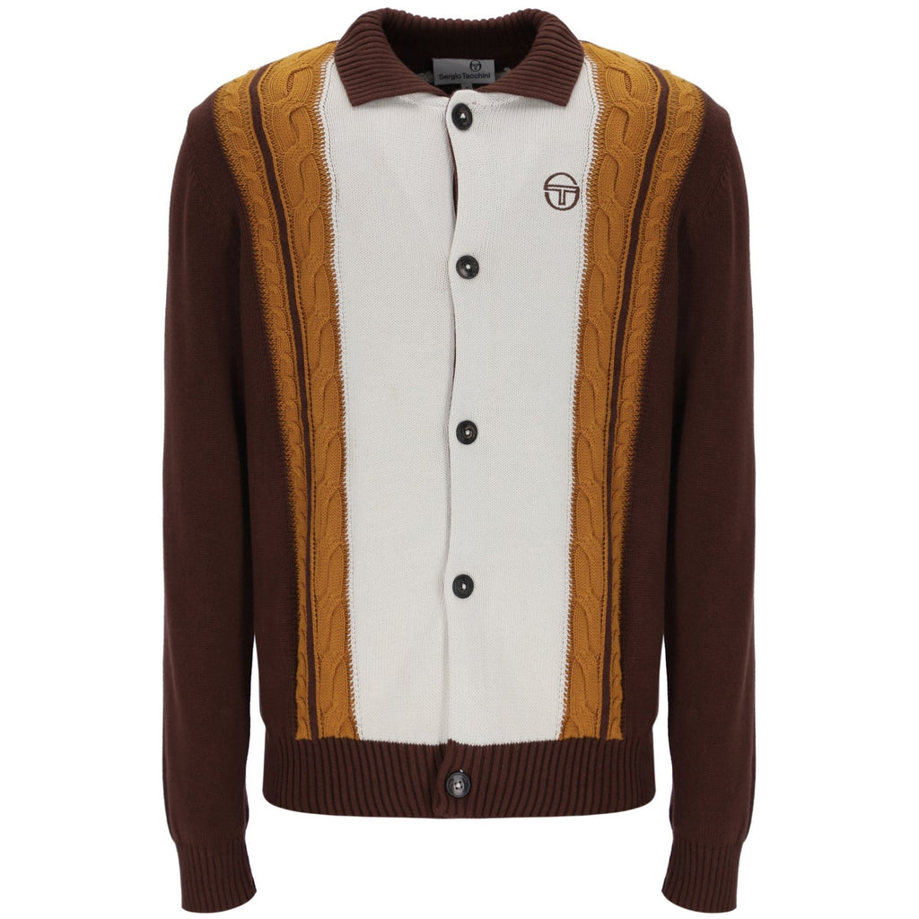 Sergio Tacchini Bruni Knit Cardigan - Chocolate/Pumpkin