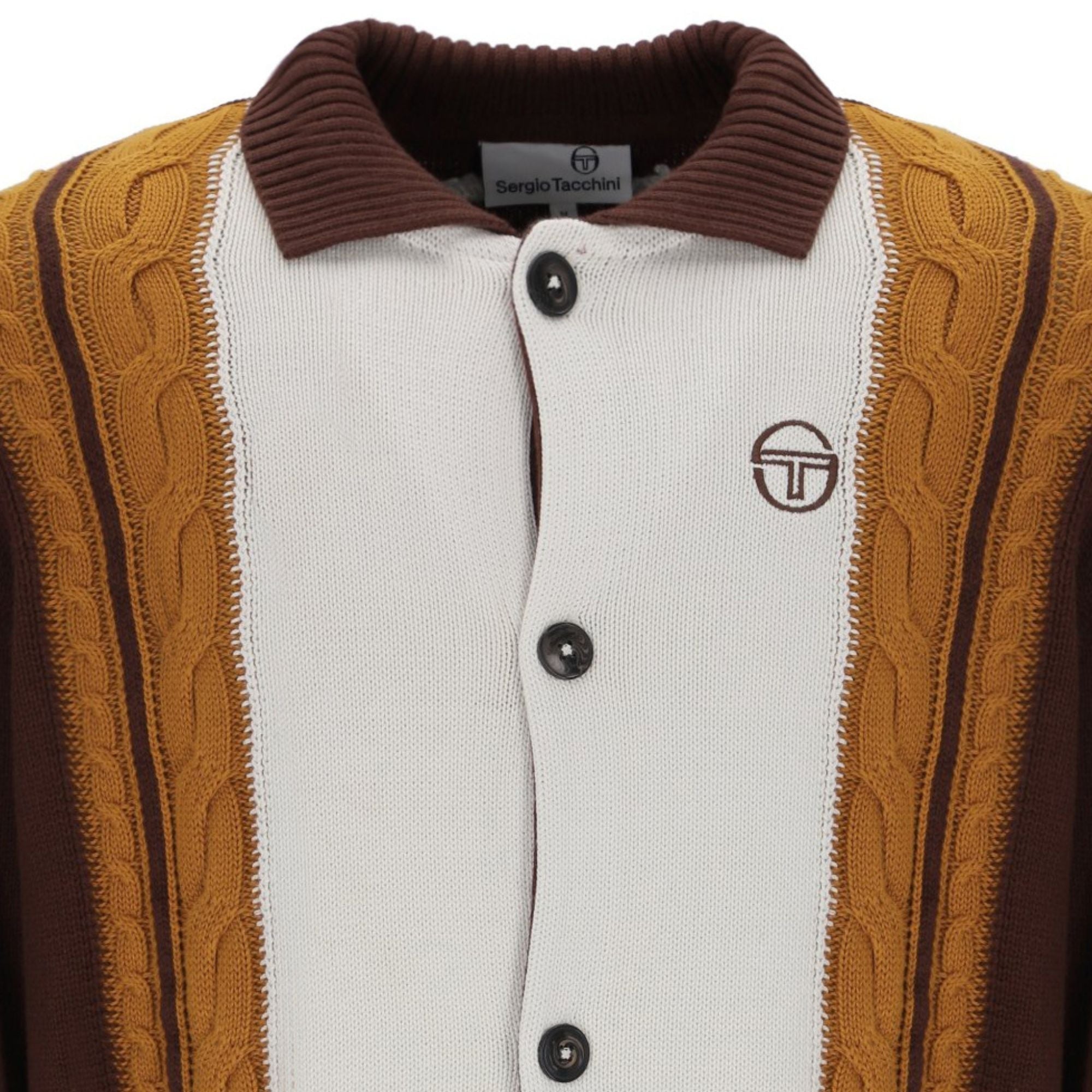 Sergio Tacchini Bruni Knit Cardigan - Chocolate/Pumpkin