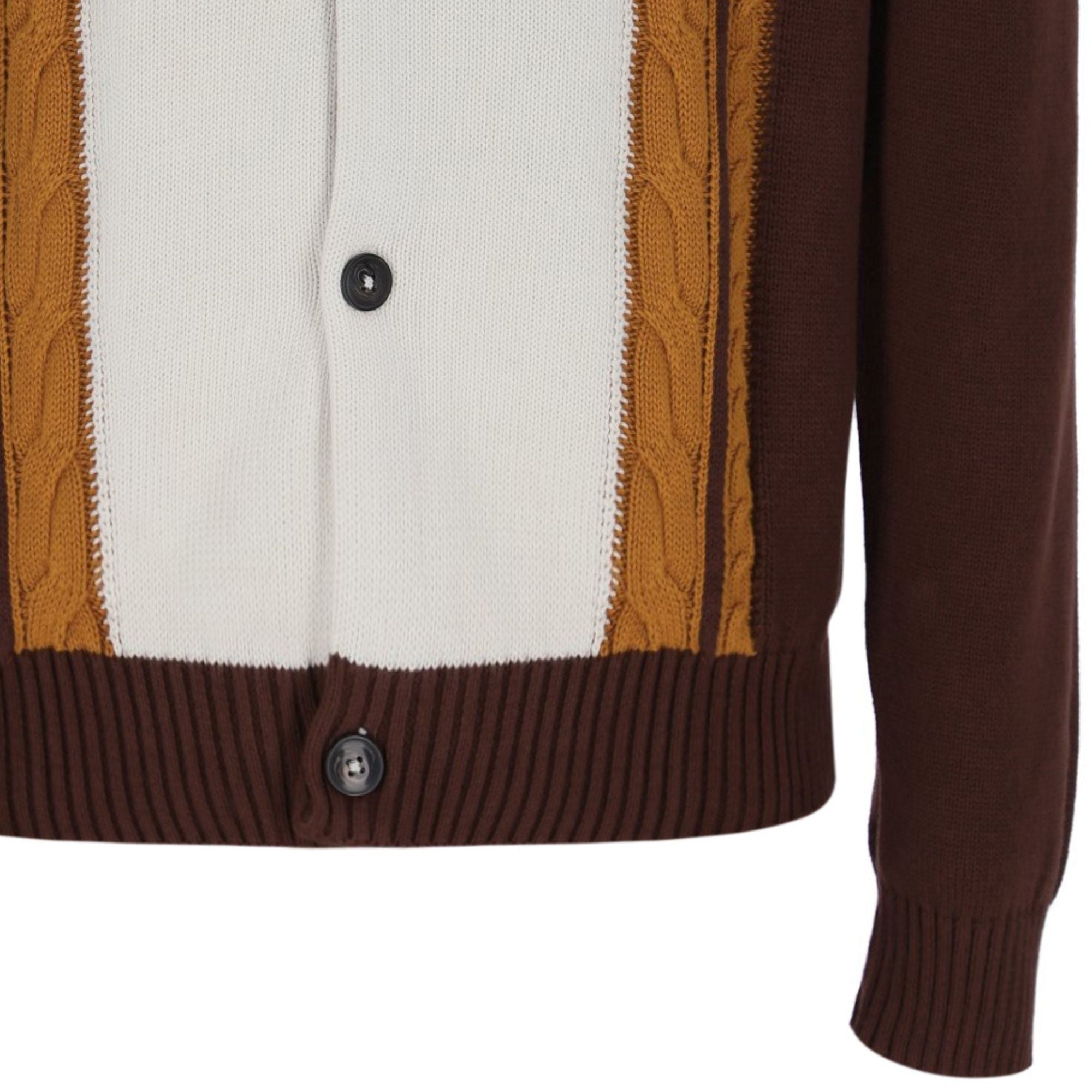 Sergio Tacchini Bruni Knit Cardigan - Chocolate/Pumpkin