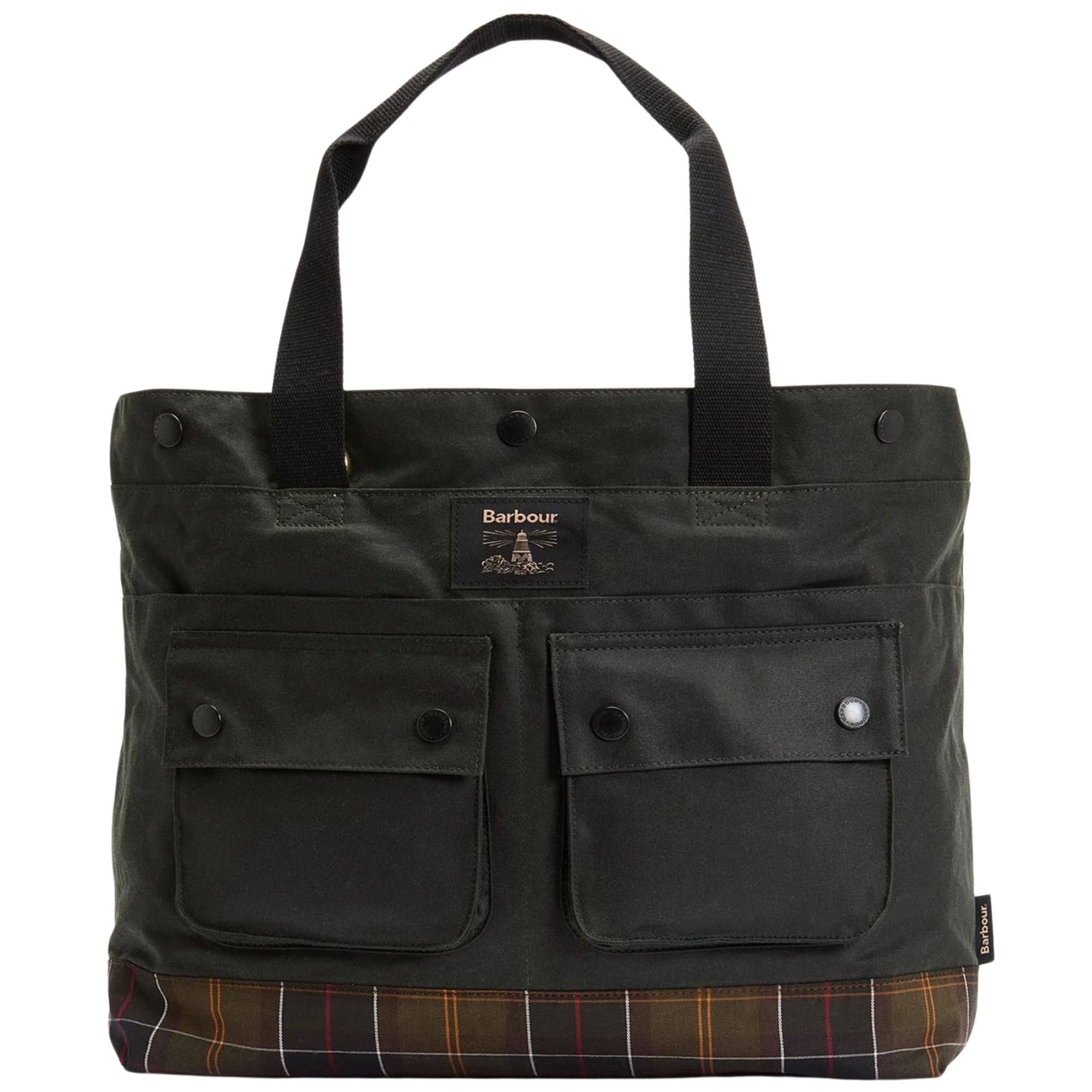 Barbour Field Waxed Tote Bag - Sage