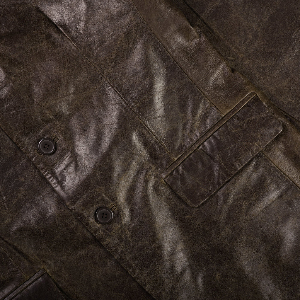 Real Hoxton Leather Blazer Jacket - Timber Brown