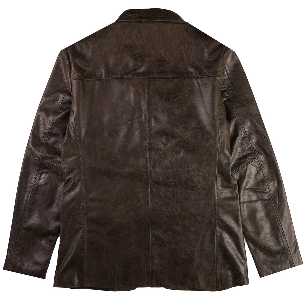 Real Hoxton Leather Blazer Jacket - Timber Brown