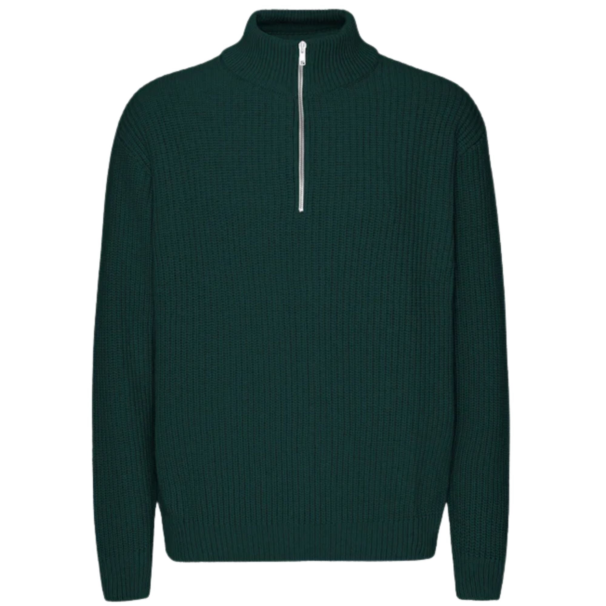 Colorful Standard Merino Quarter Zip - Green