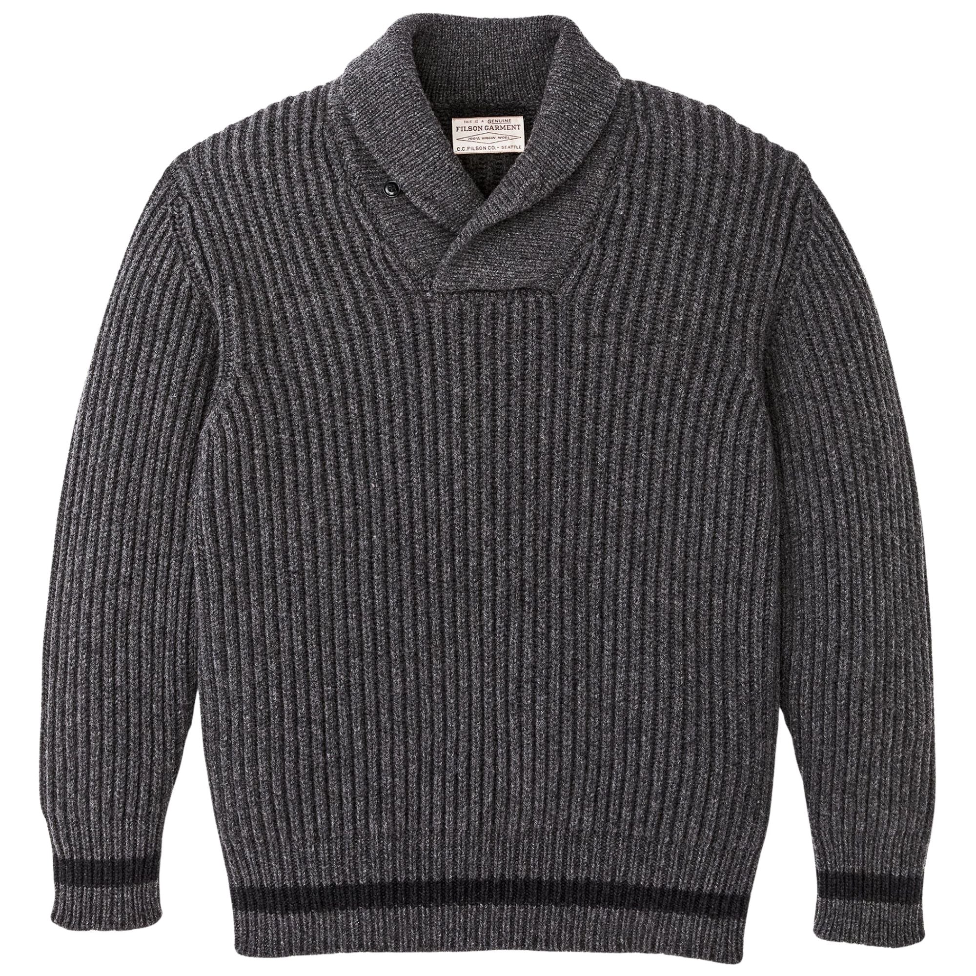 Filson Bristol Shawl Neck Sweater - Gray