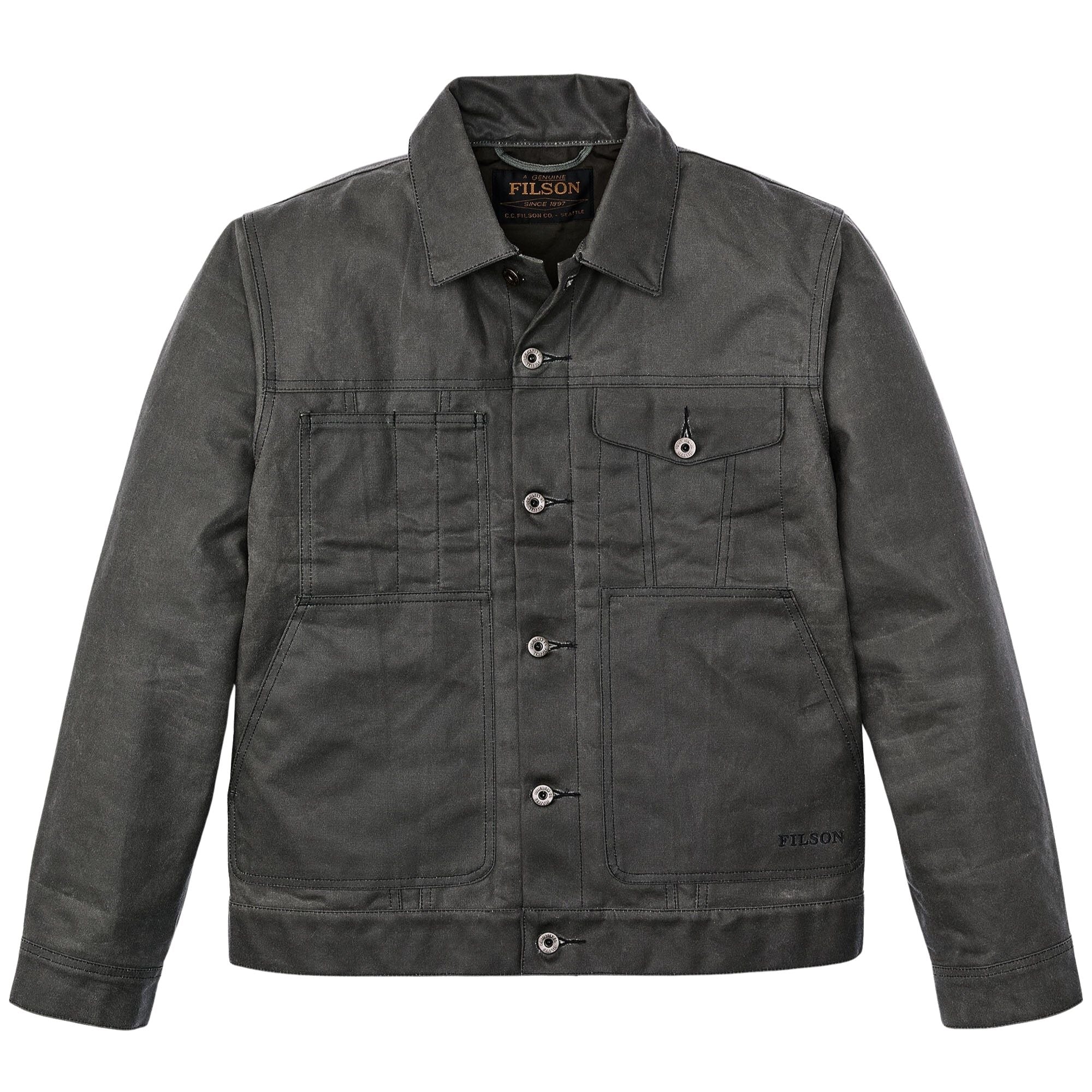Filson Tin Cloth Short Lined Cruiser Jacket - Castor Grey