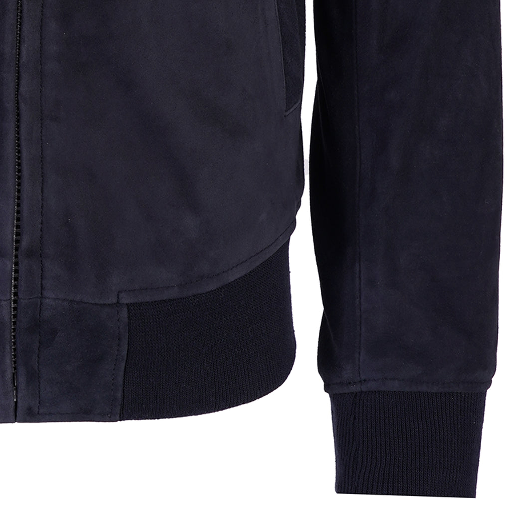 Suede Bomber Jacket - Navy