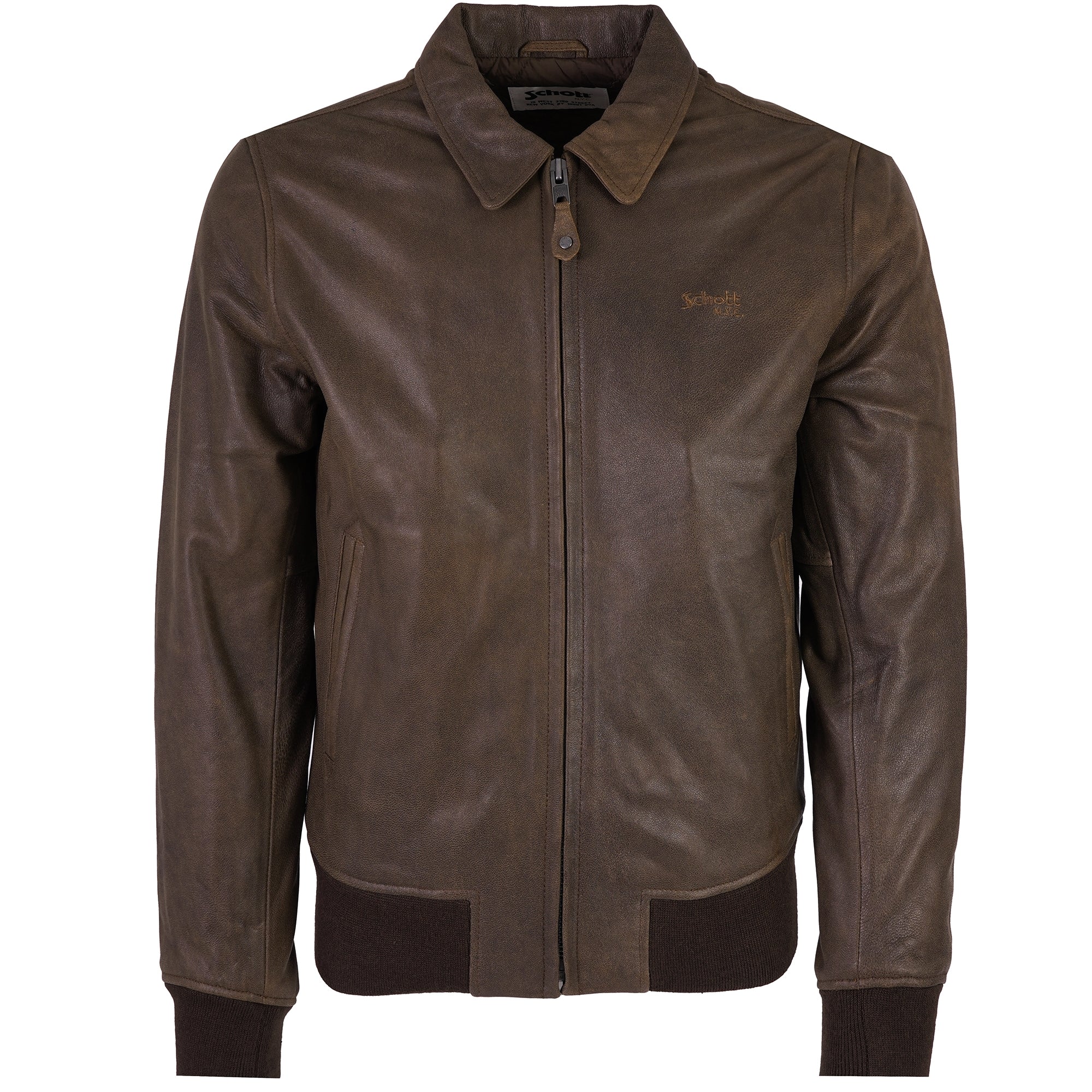 Schott NYC Leather Jacket - Dark Brown