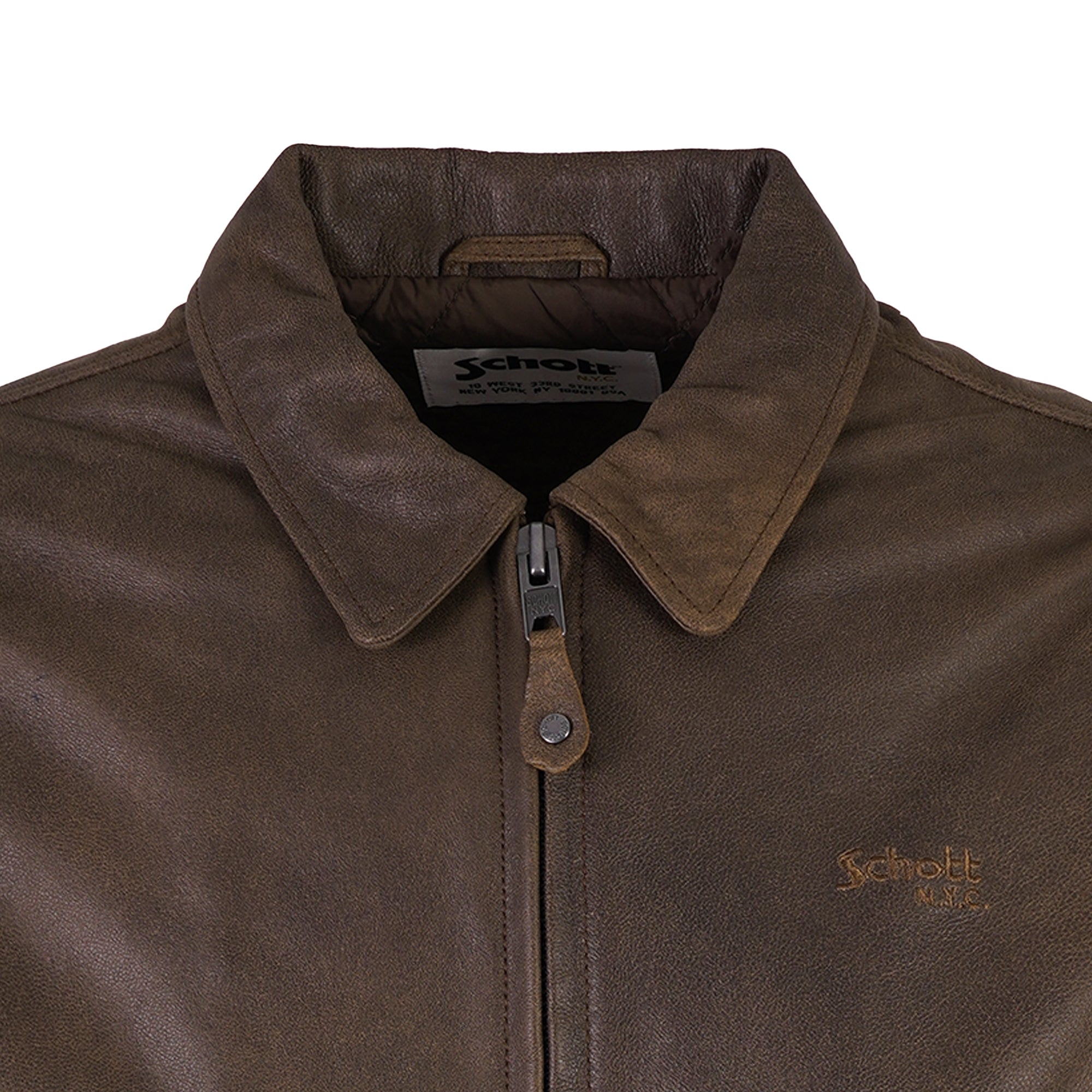 Schott NYC Leather Jacket - Dark Brown