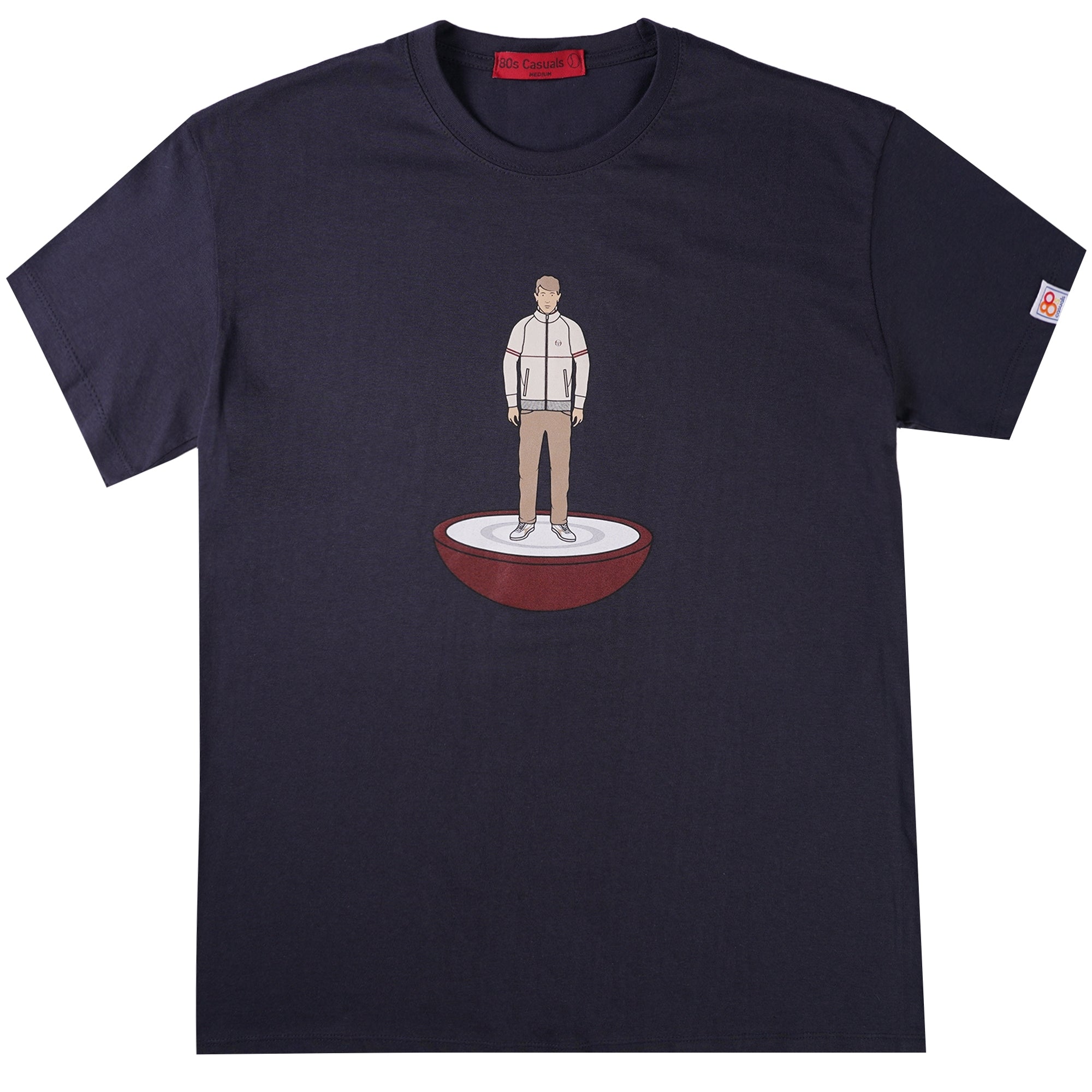 Stuarts London x 80s Casuals Bespoke Subbuteo T-Shirt - Navy