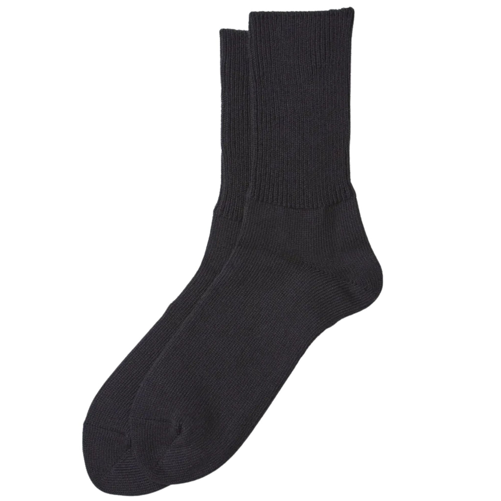 RoToTo Socks Daily 3 Pack Ribbed Crew Socks - Black