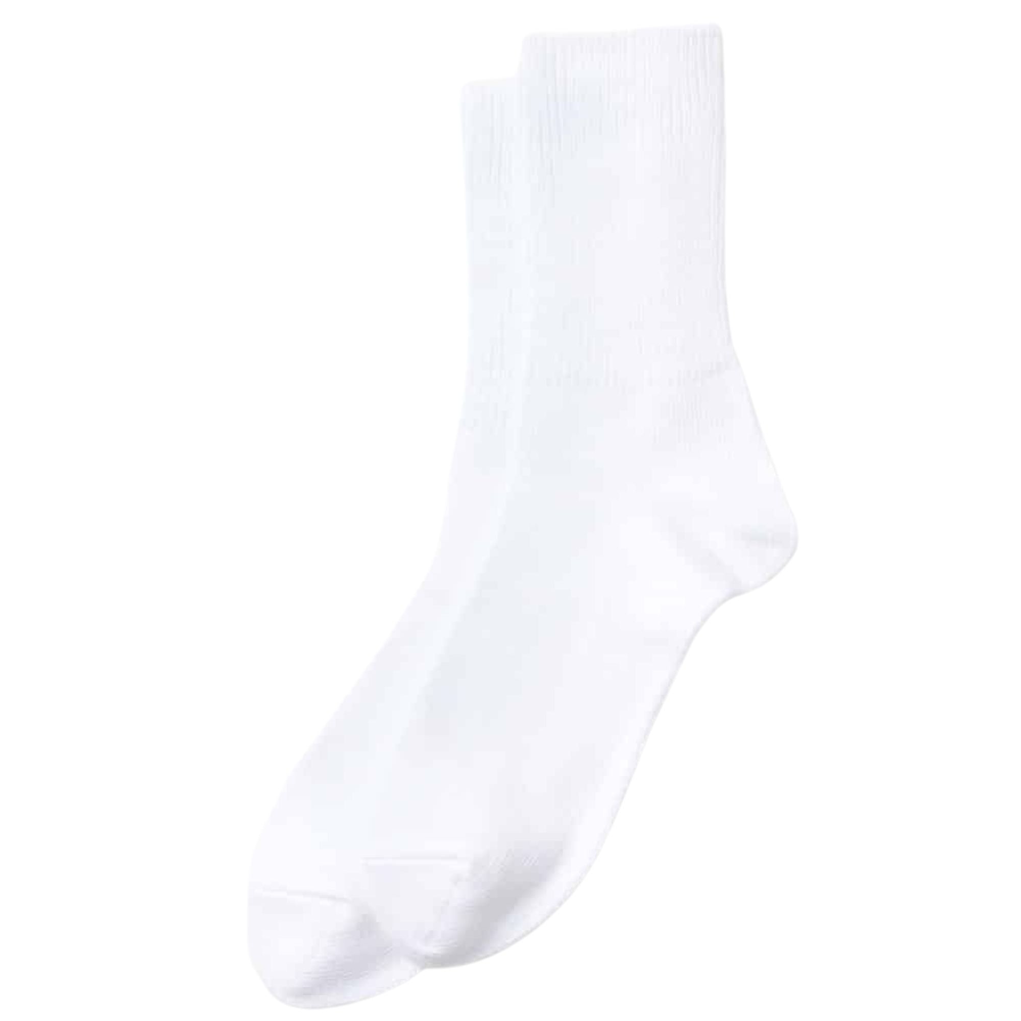 Daily 3 Pack Ribbed Crew Socks - White