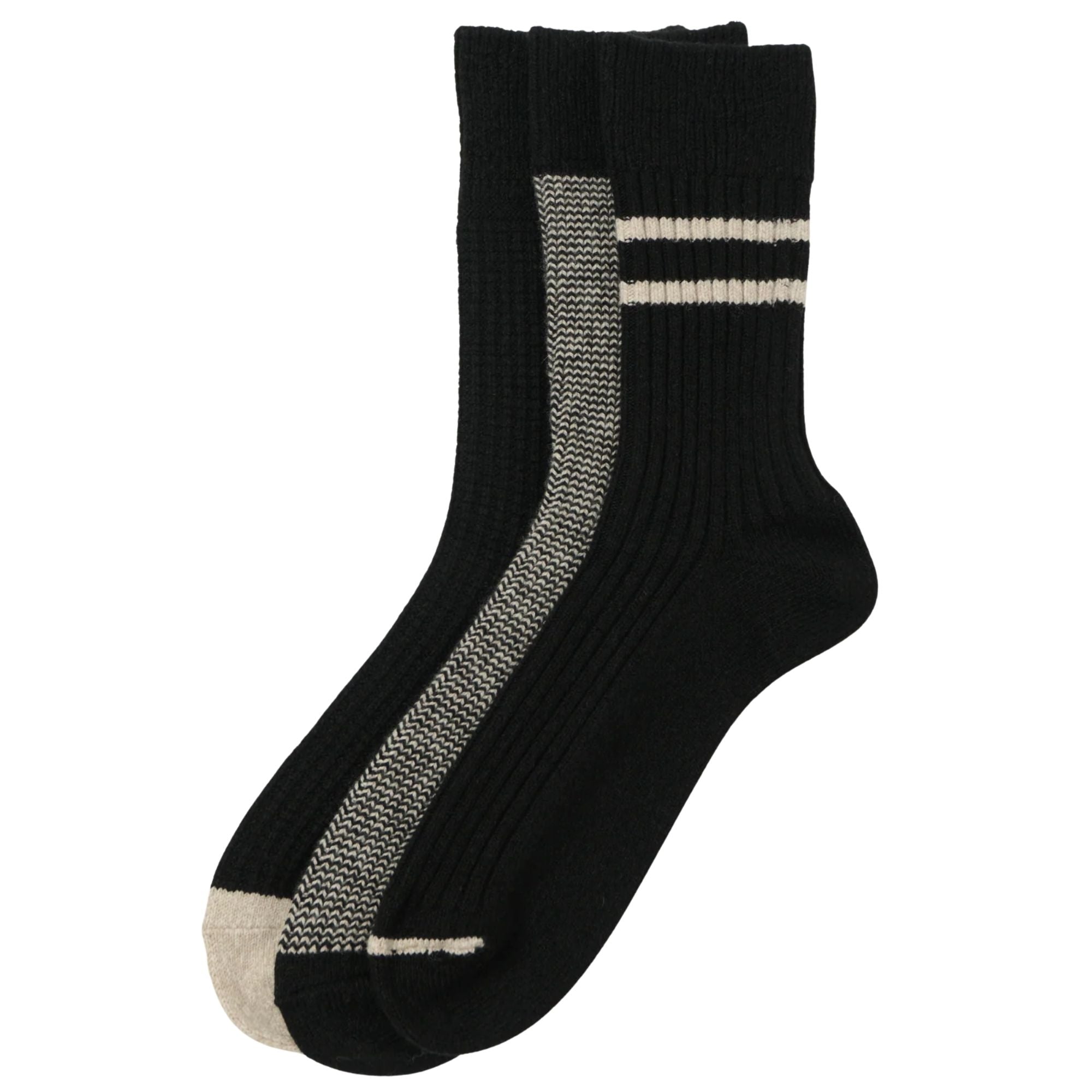 RoToTo Socks Daily 3 Pack Socks - Black/Grey