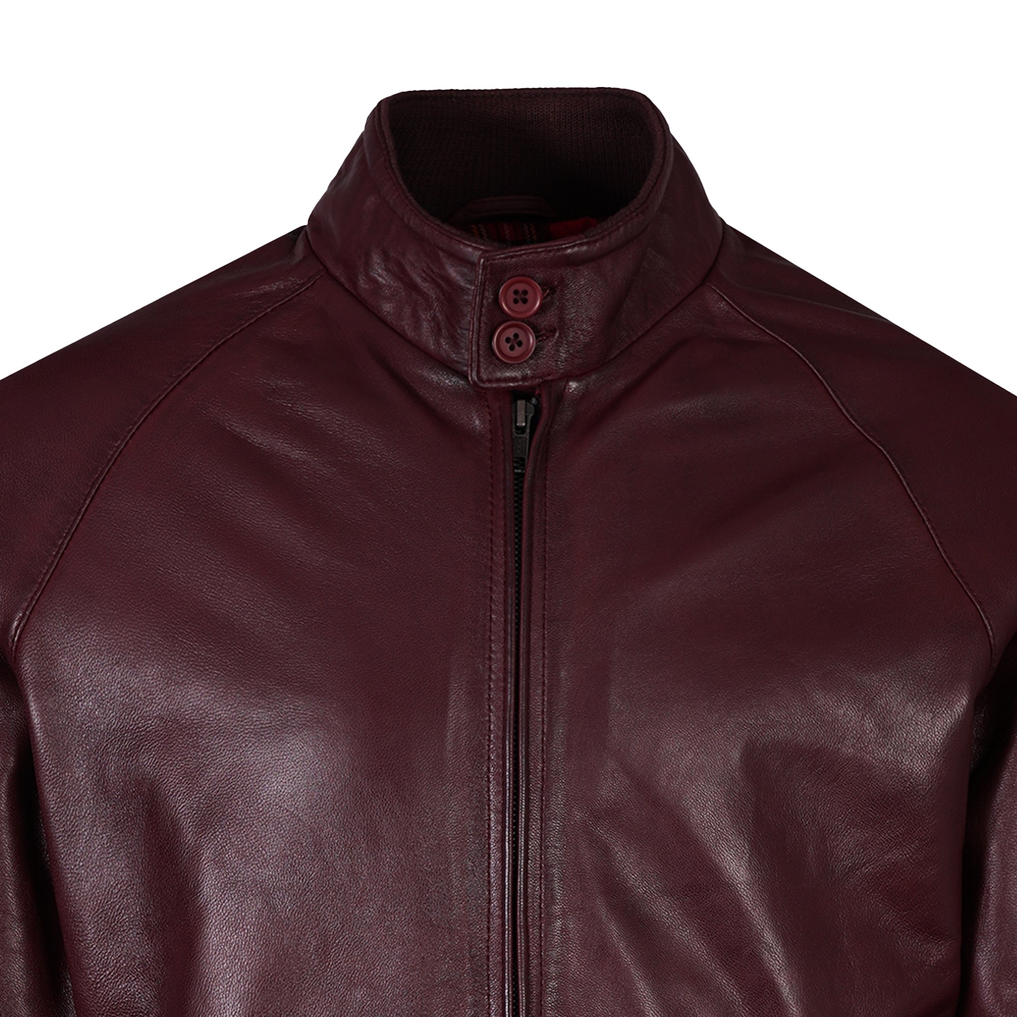 Harrington Leather Jacket - Burgundy