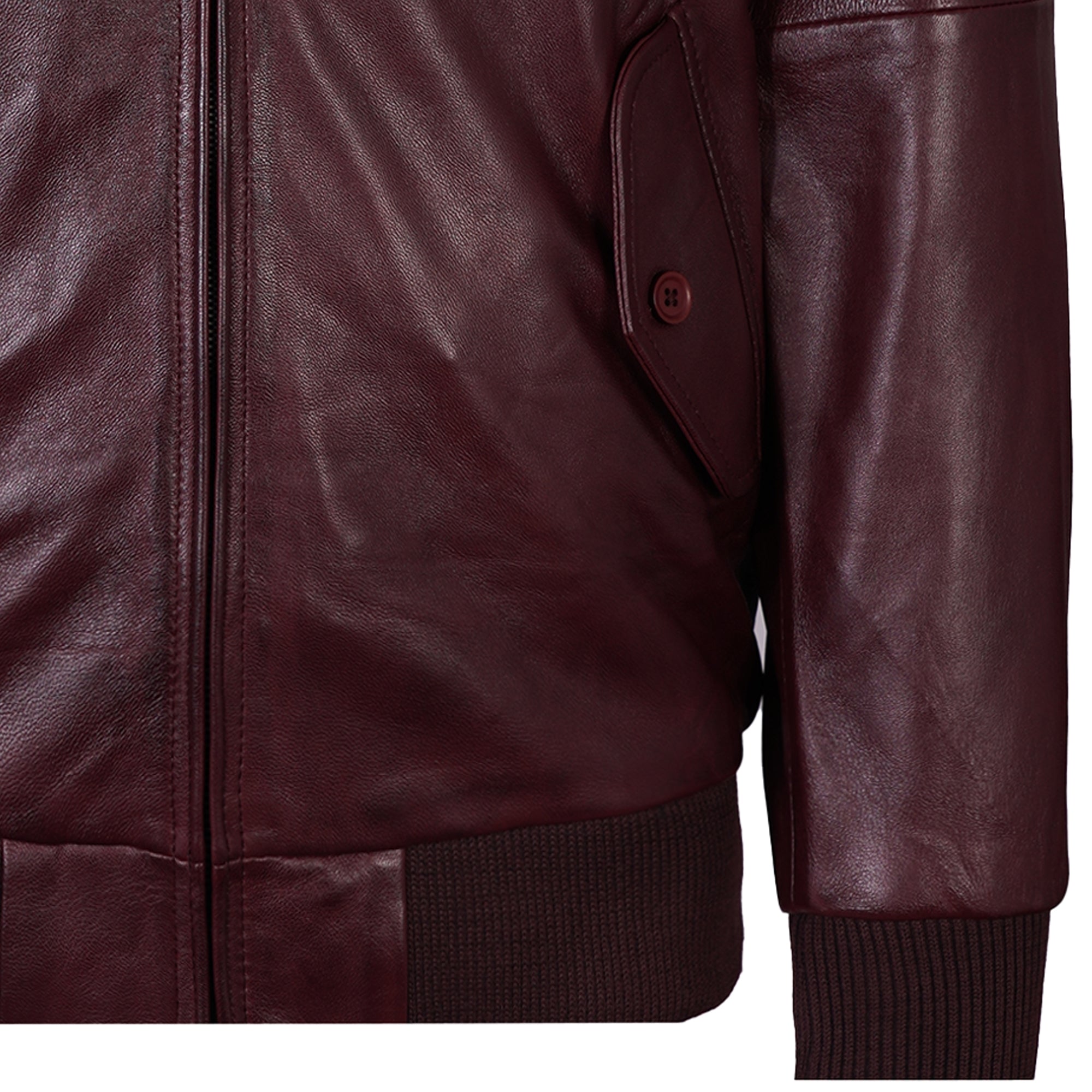Harrington Leather Jacket - Burgundy